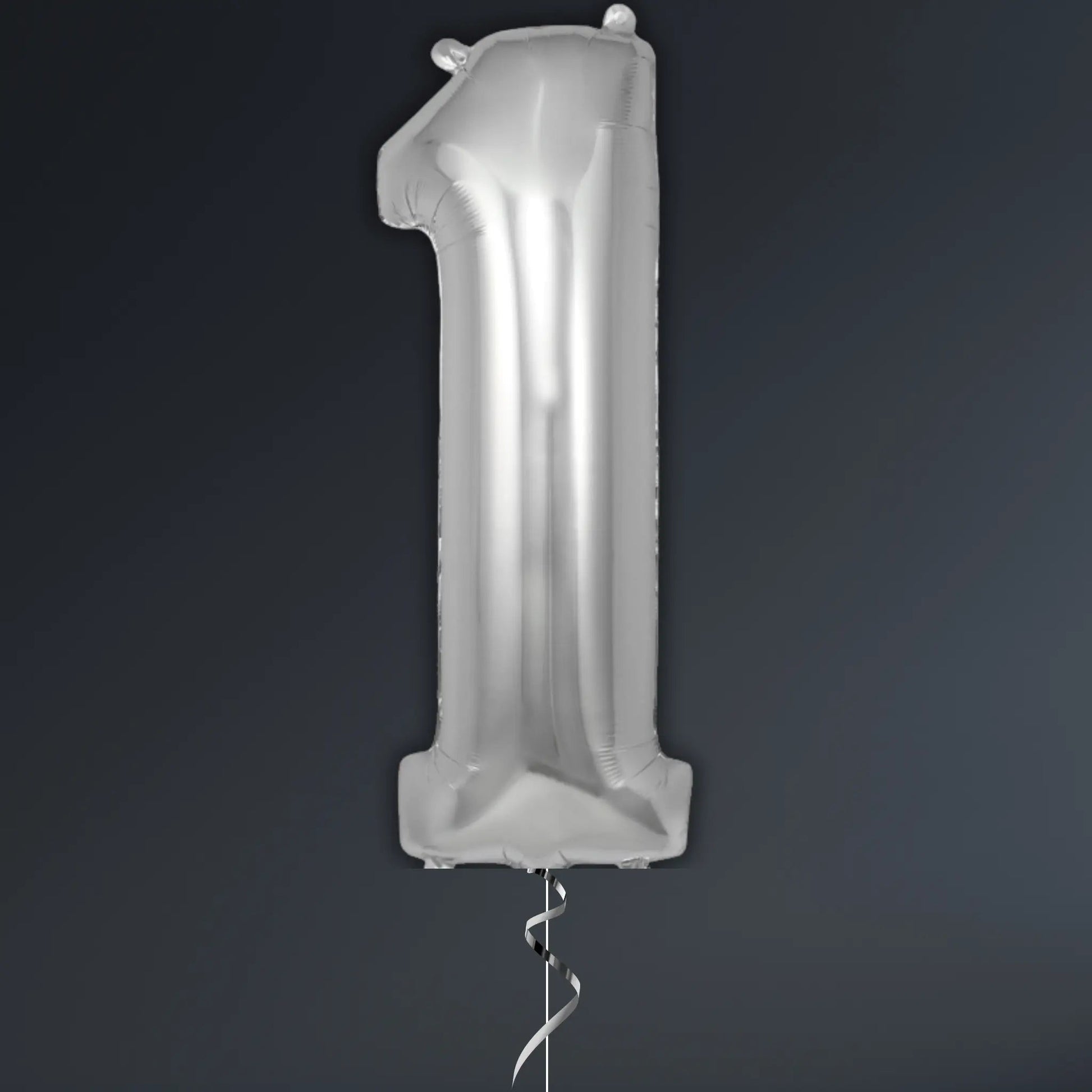 Silver Number Balloon 34" – Helium Included