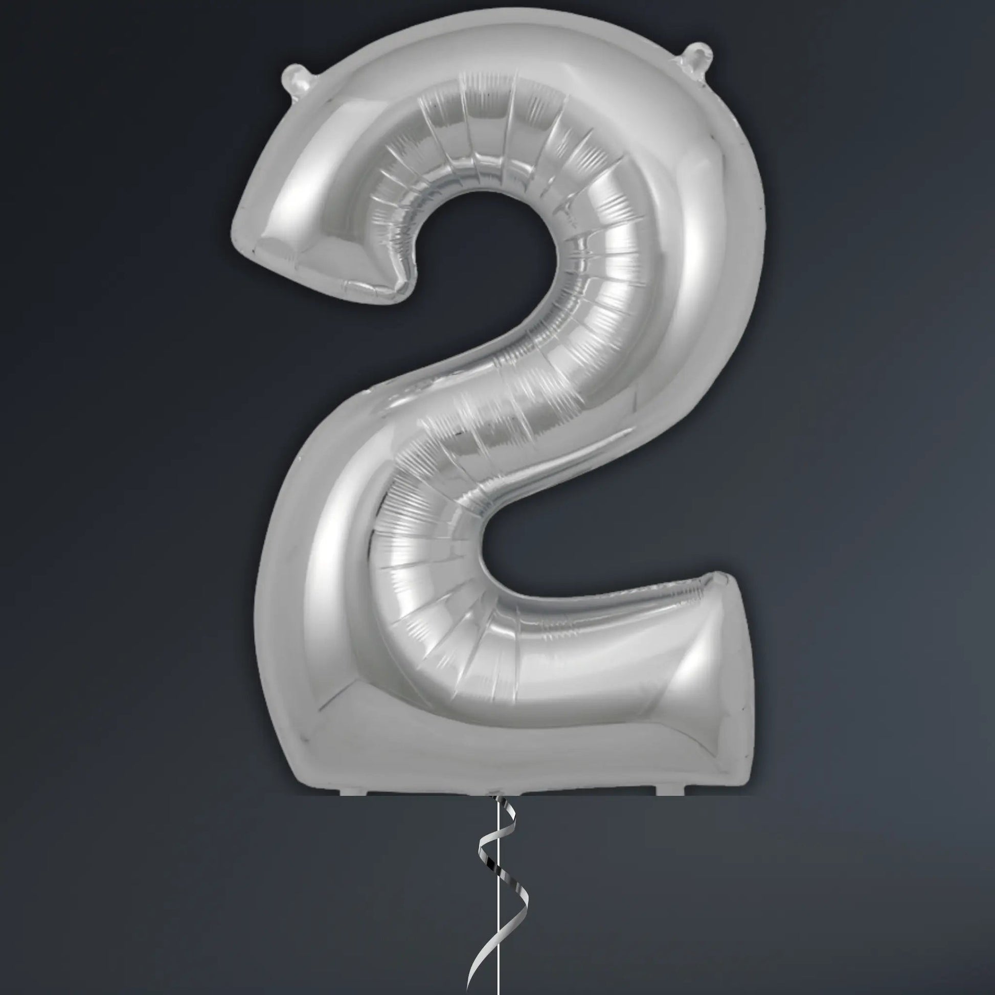 Silver Number Balloon 34" – Helium Included