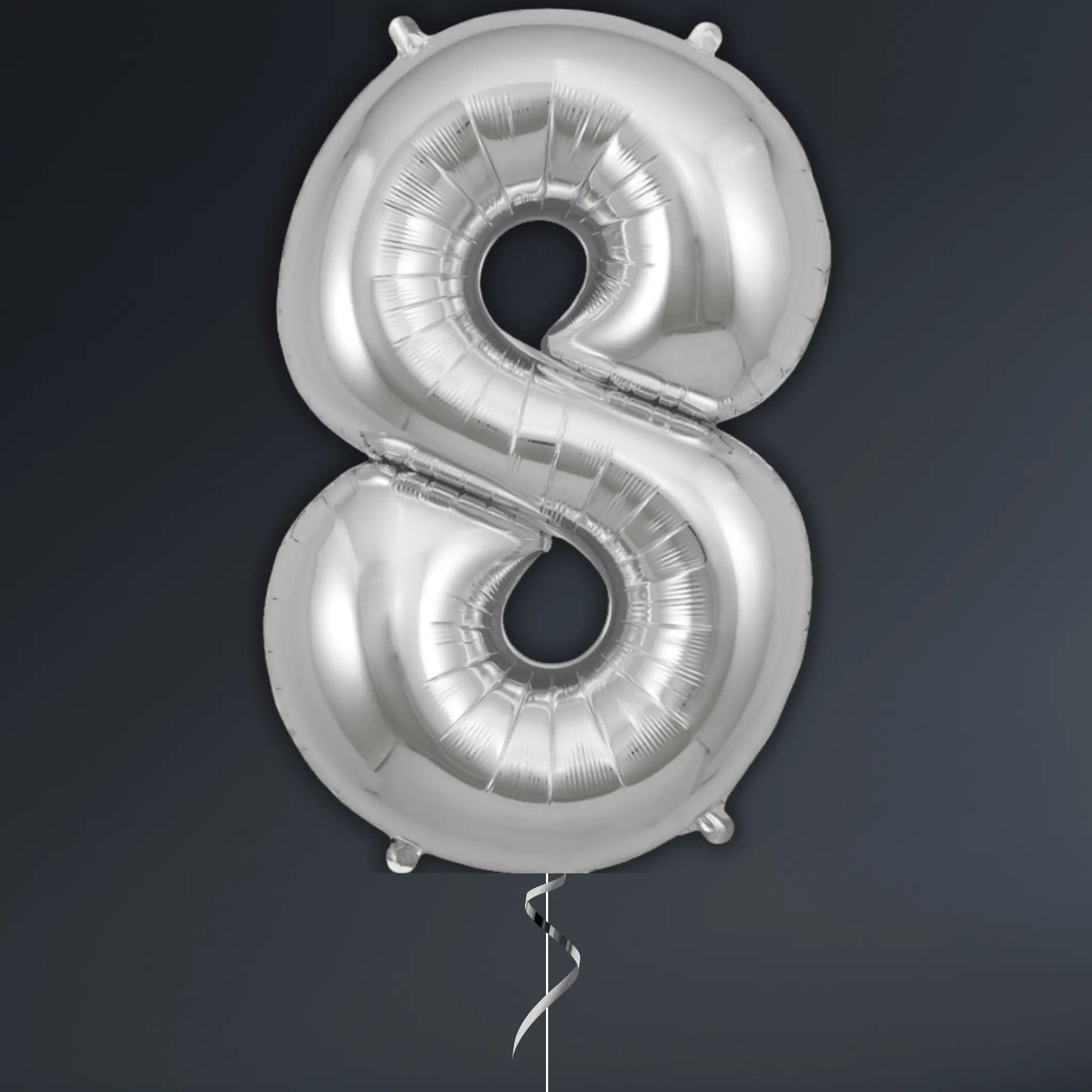 Silver Number Balloon 34" – Helium Included