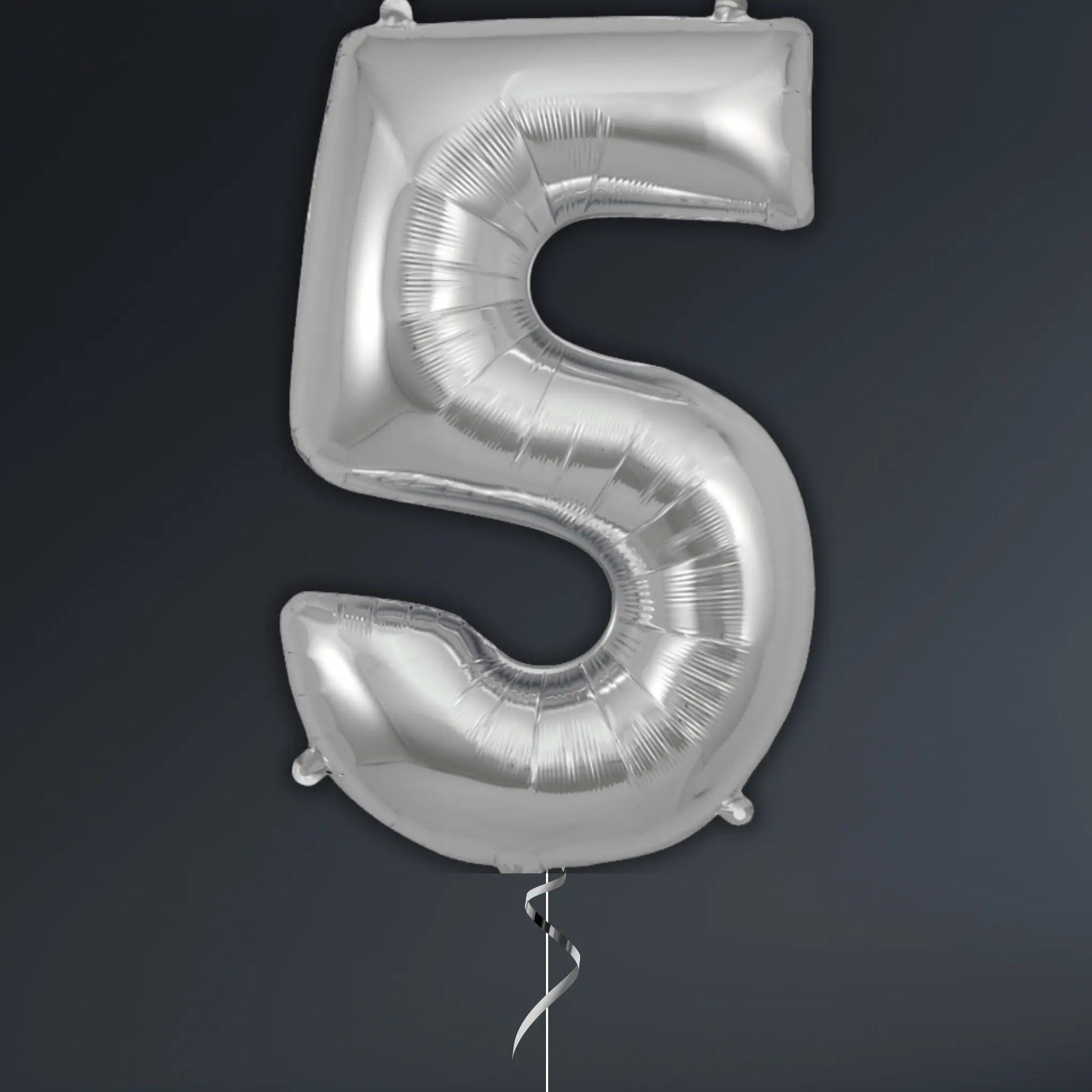 Silver Number Balloon 34" – Helium Included