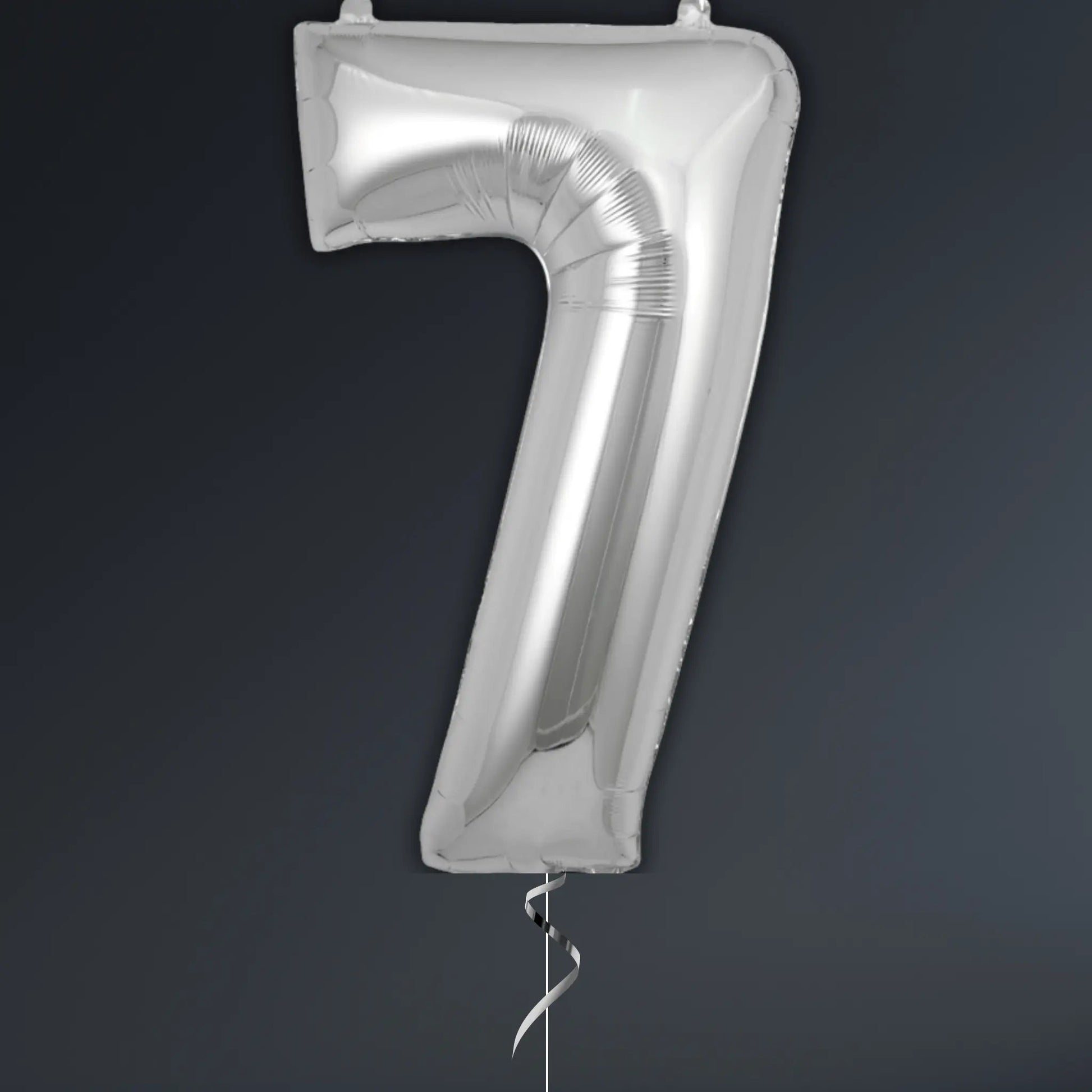 Silver Number Balloon 34" – Helium Included