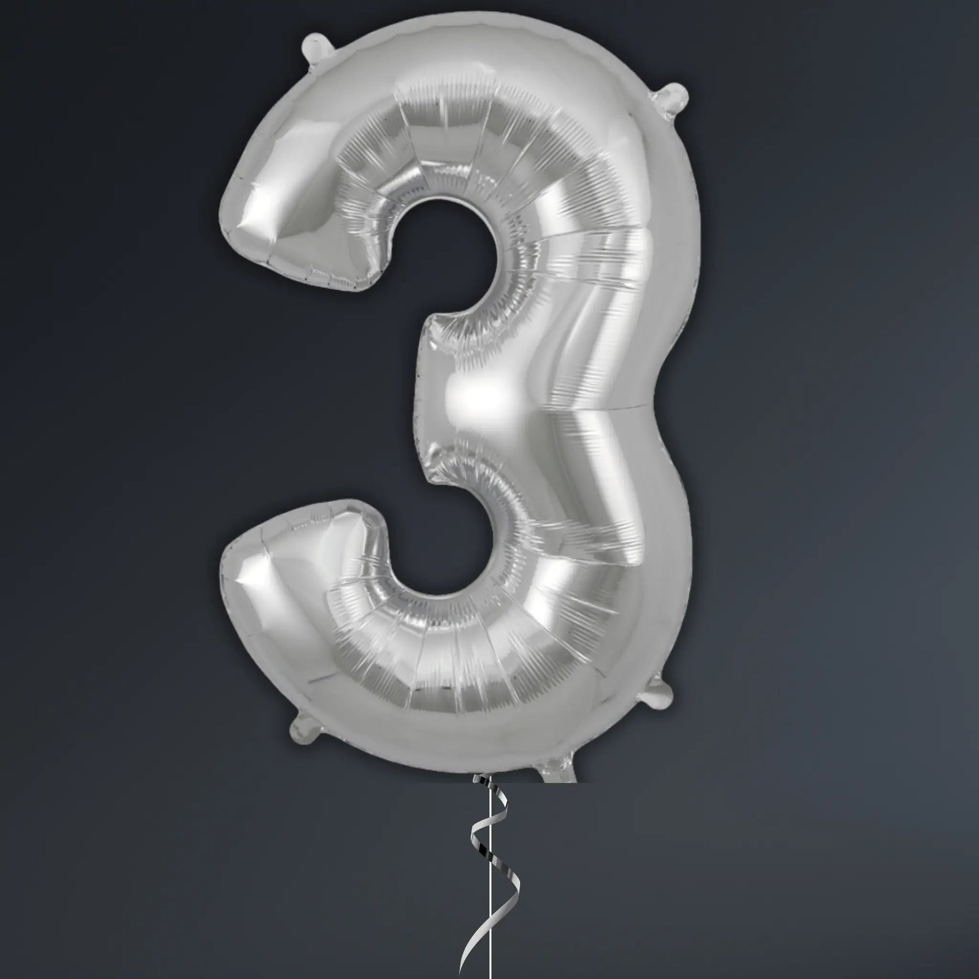 Silver Number Balloon 34" – Helium Included