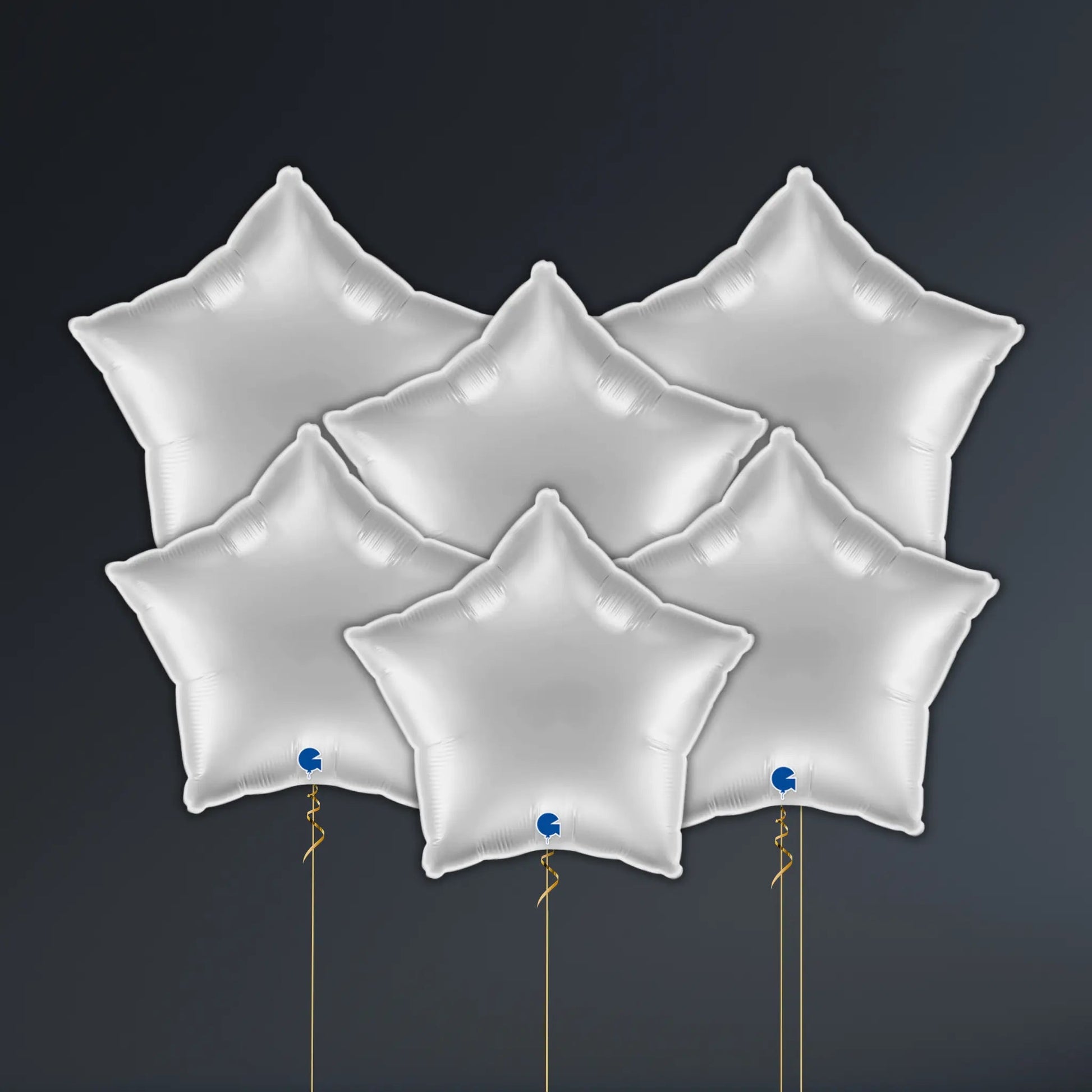 Silver Star Foil Balloon Package - Helium Filled