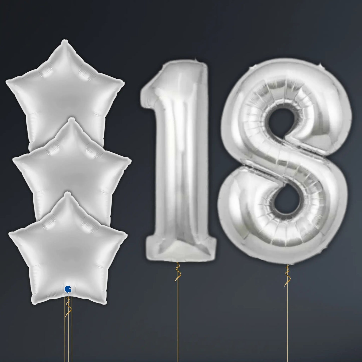 Silver Star Foil Balloon Package - Helium Filled | The Party Hut Cheltenham