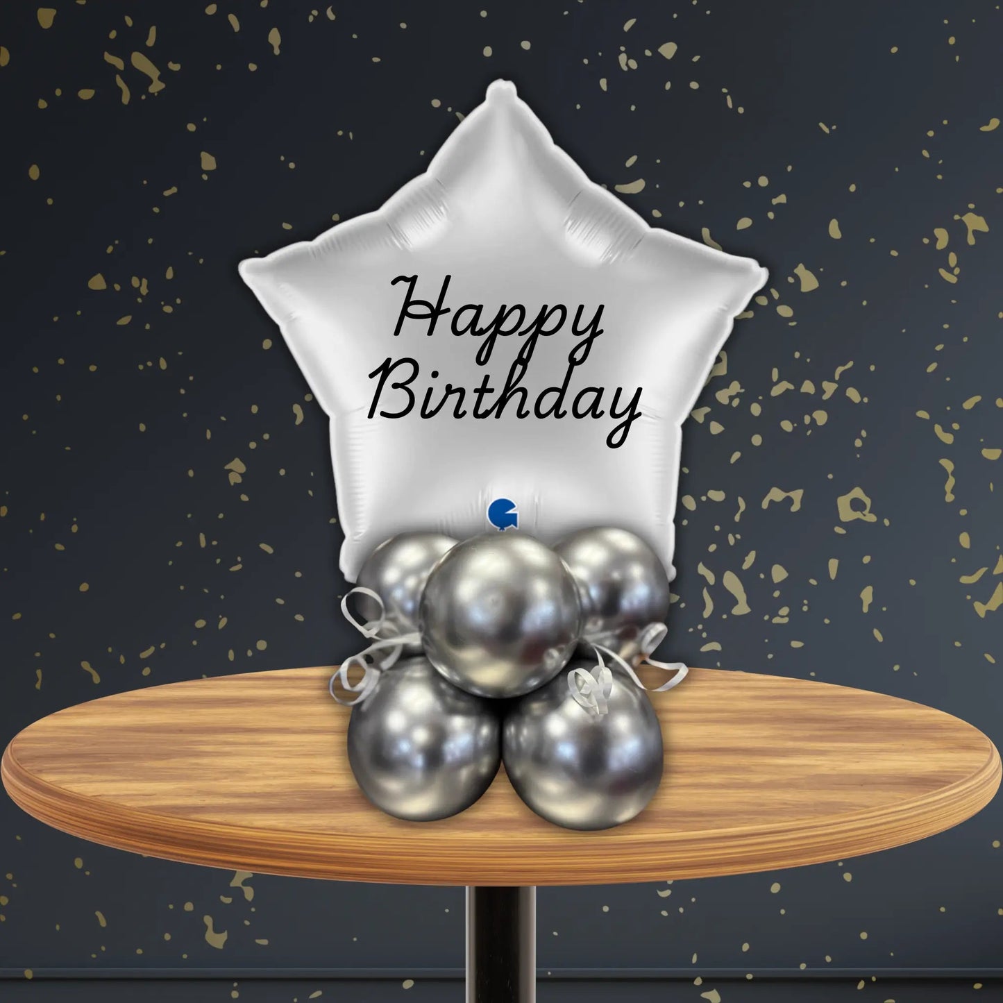 Silver Star Balloon Stack - Personalised | The Party Hut Cheltenham