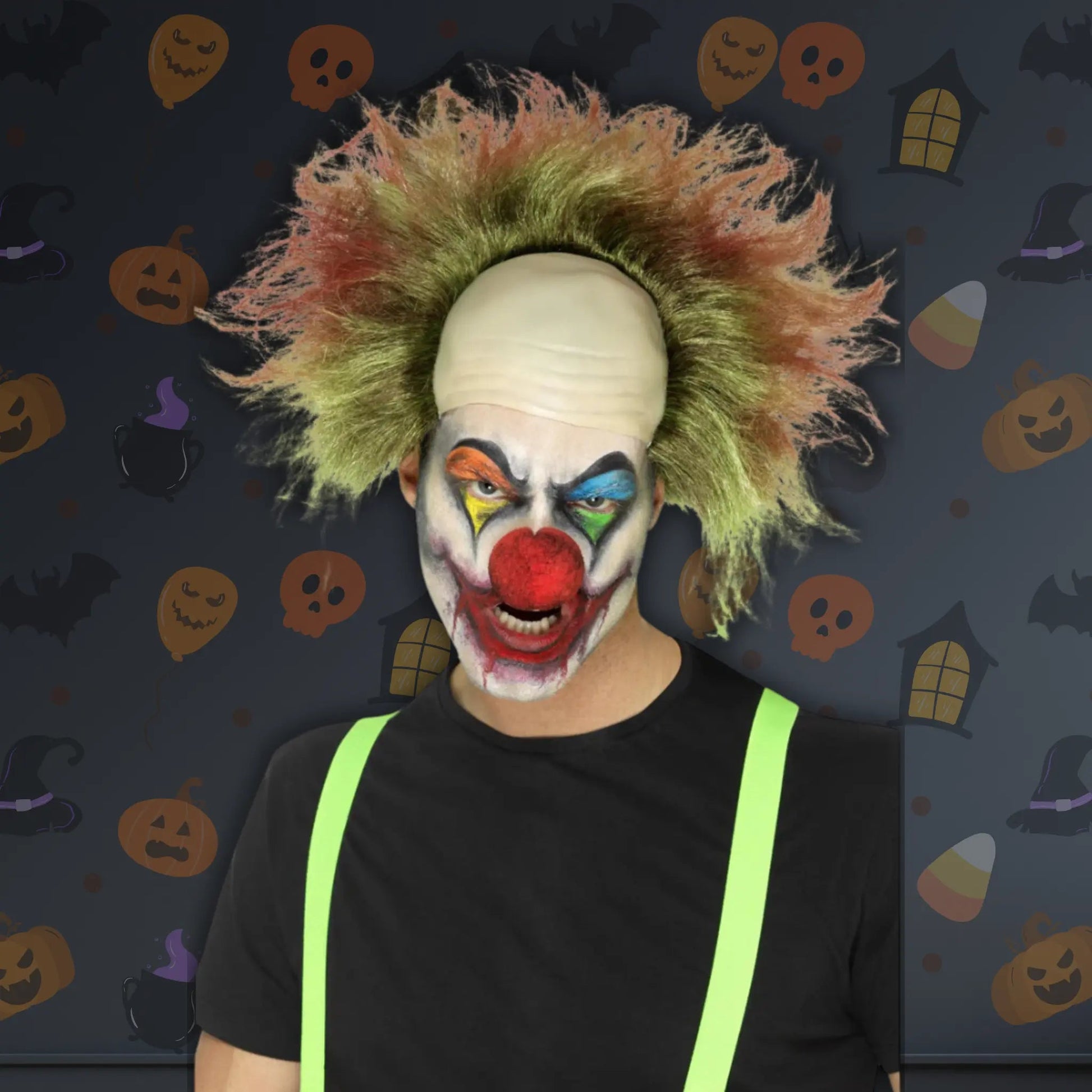 Sinister Clown Wig, Green
