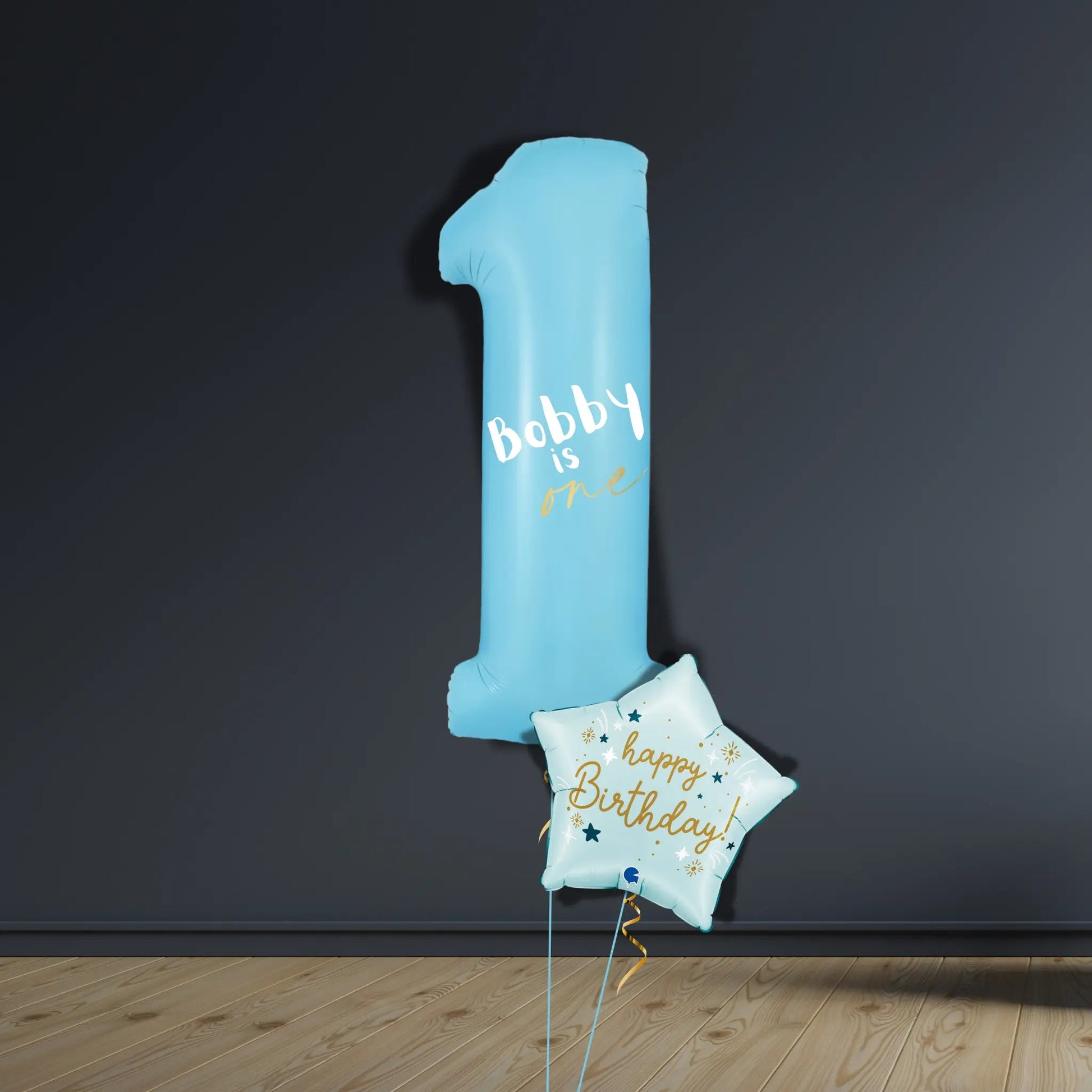 Sky Blue 1st Birthday Balloon Package | Helium Bouquets