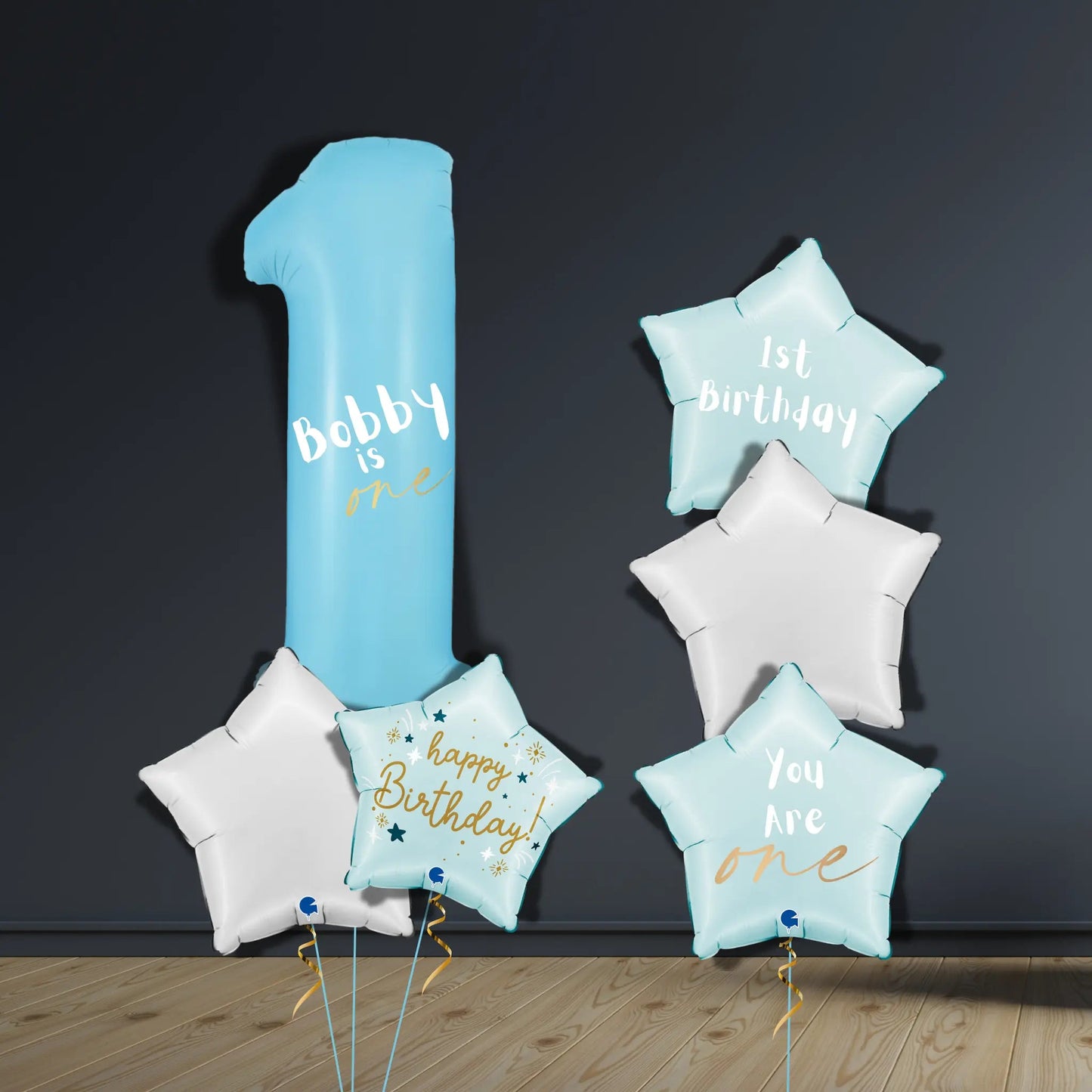 Sky Blue 1st Birthday Balloon Package | Helium Bouquets | The Party Hut Cheltenham