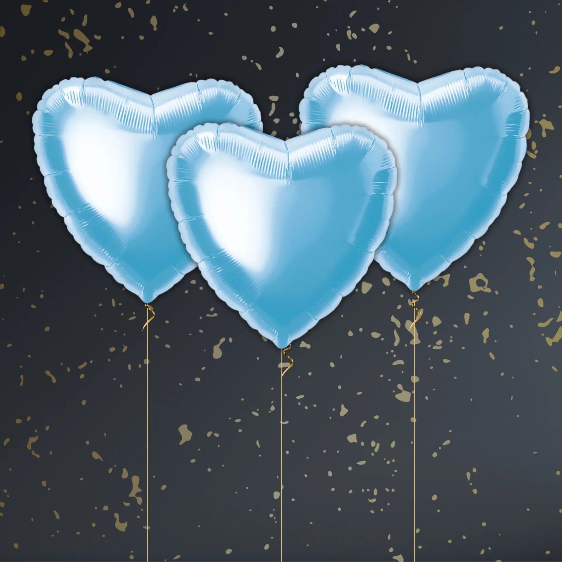 Baby Blue Heart Balloon Package - Helium Filled