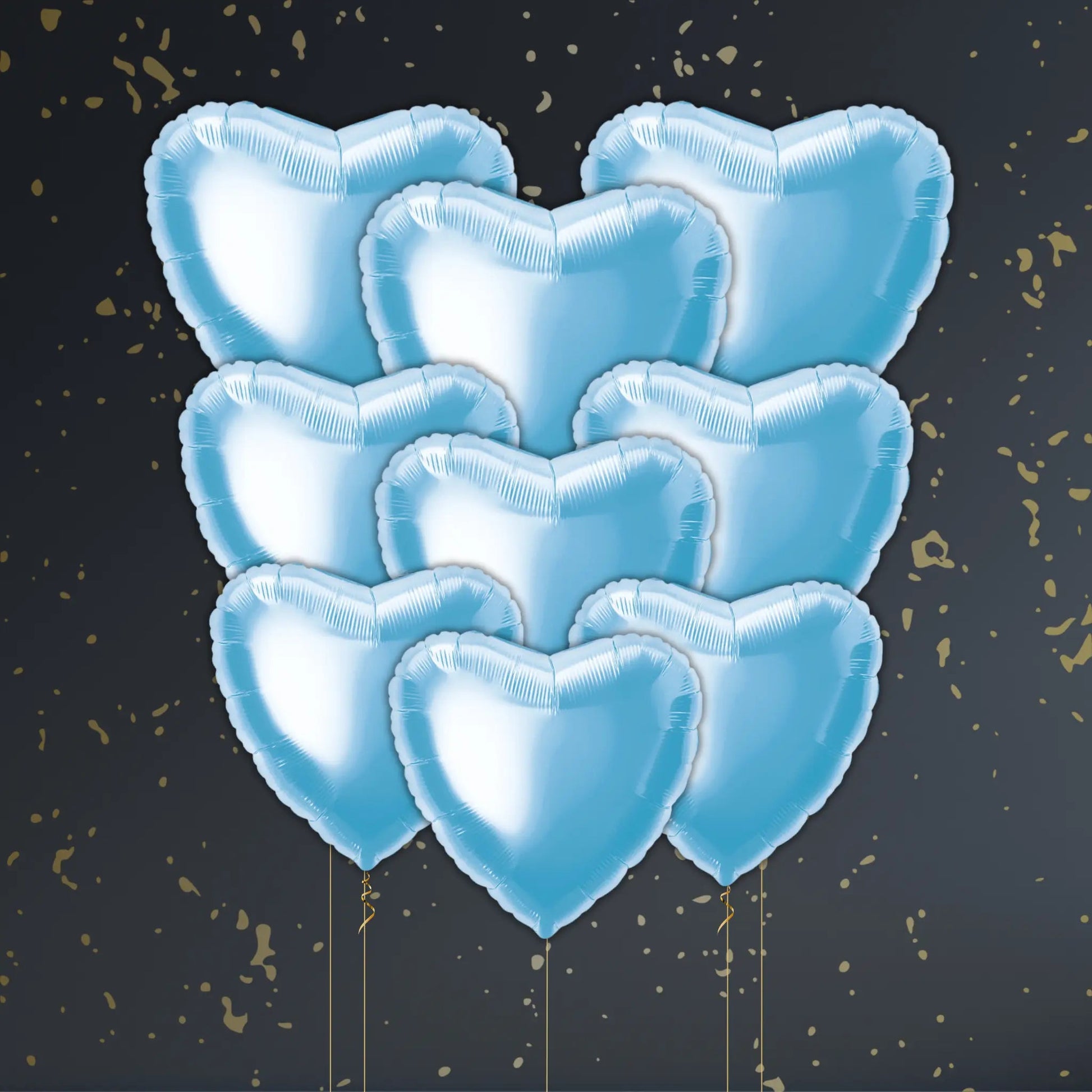 Baby Blue Heart Balloon Package - Helium Filled