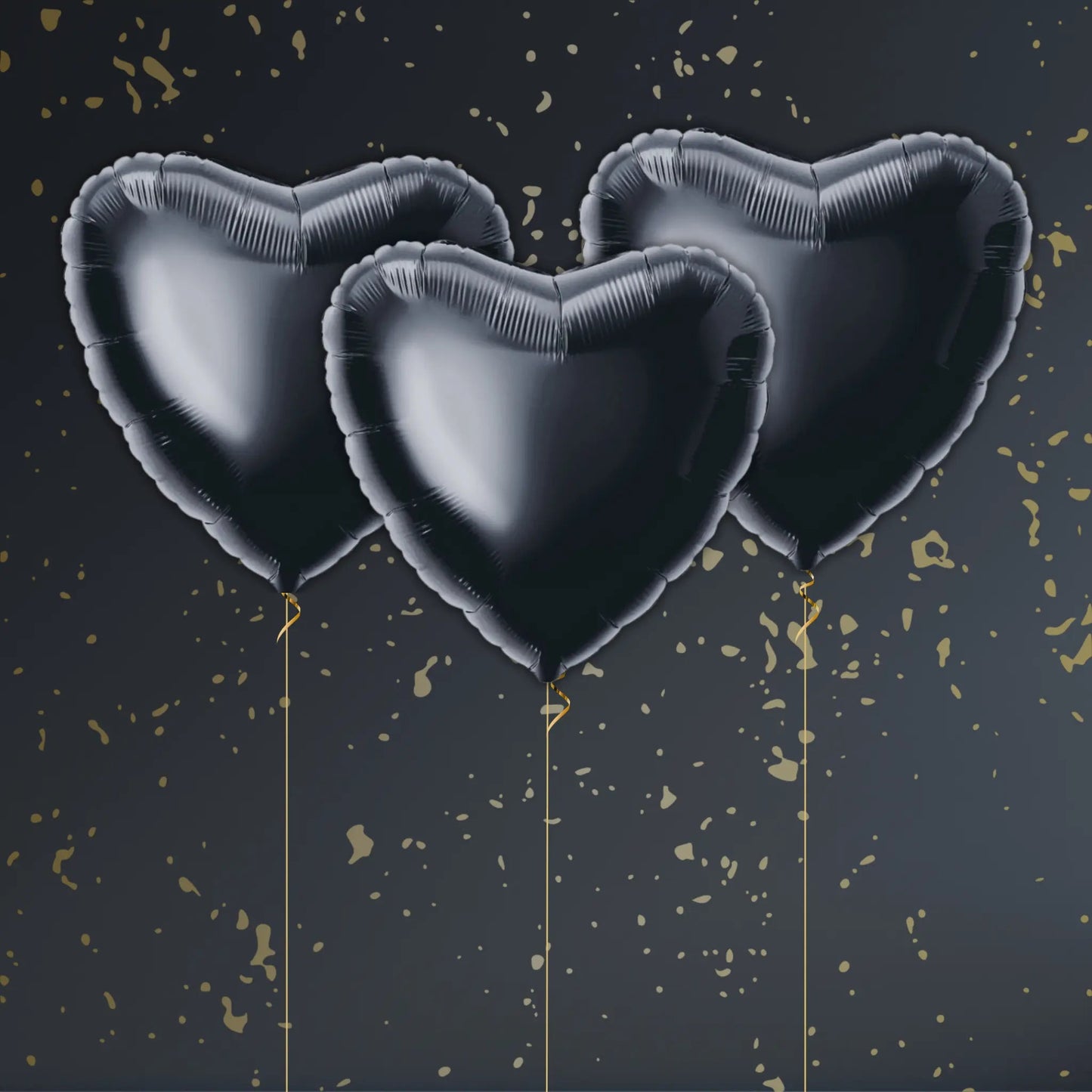 Black Heart Balloon Package - Helium Filled | The Party Hut Cheltenham