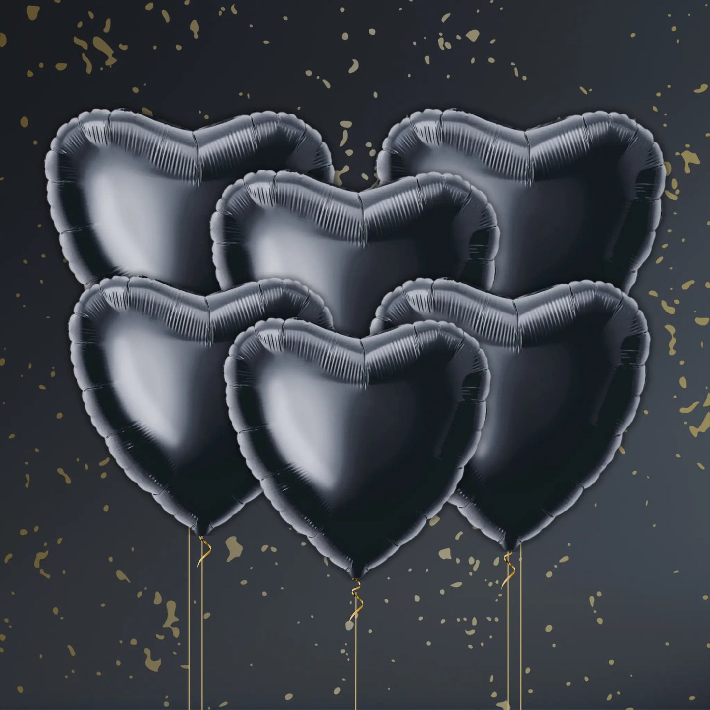 Black Heart Balloon Package - Helium Filled | The Party Hut Cheltenham
