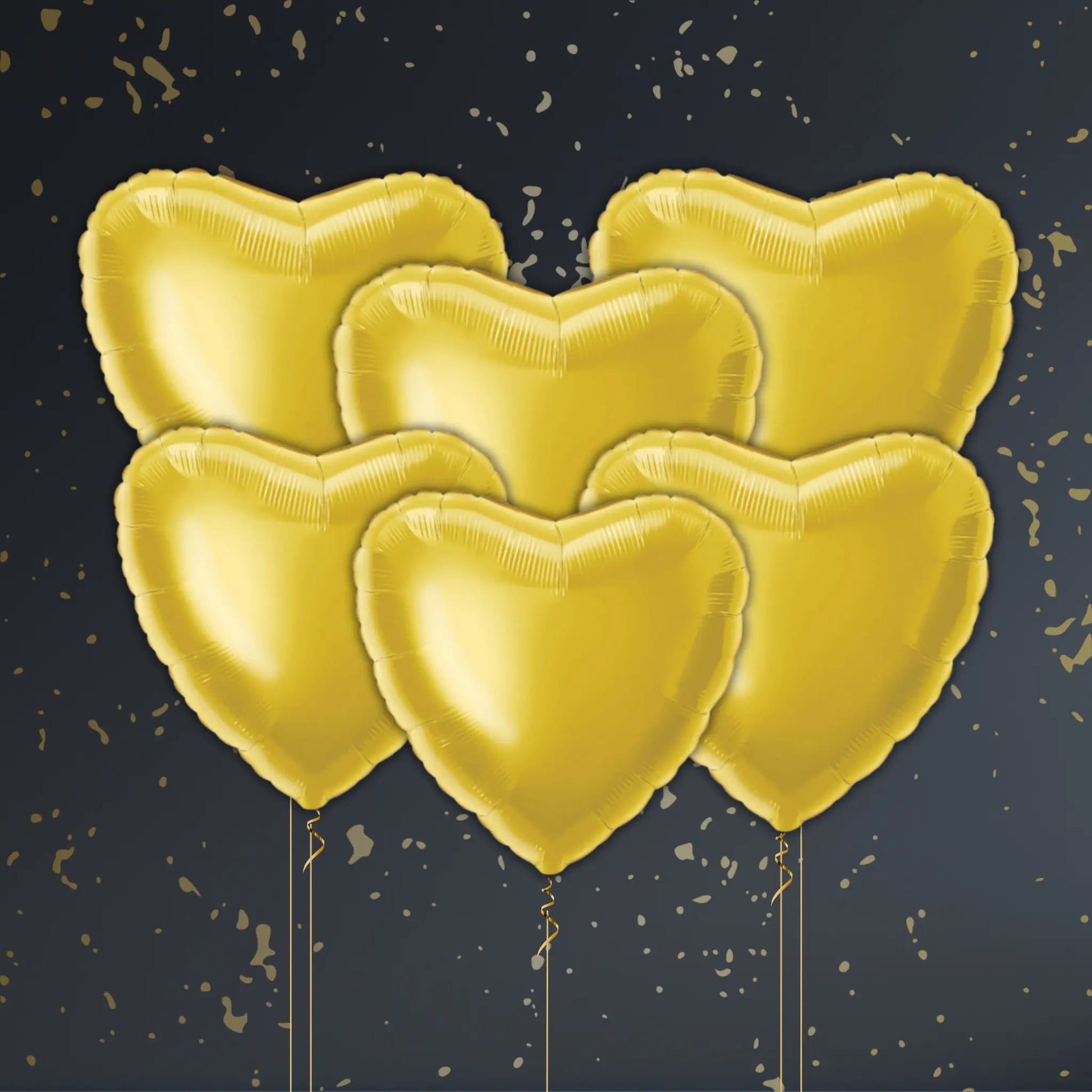 Gold Heart Balloon Package - Helium Filled