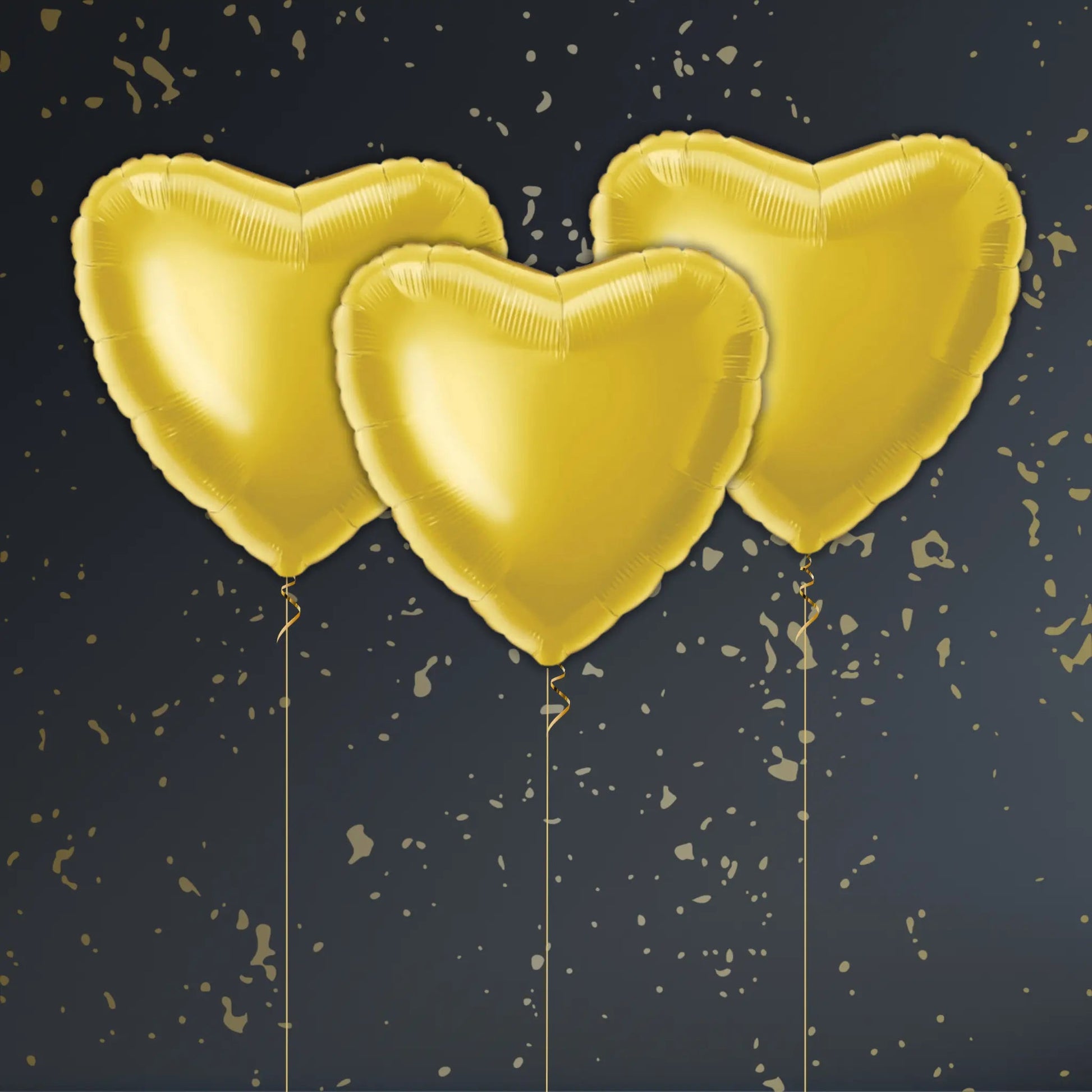 Gold Heart Balloon Package - Helium Filled