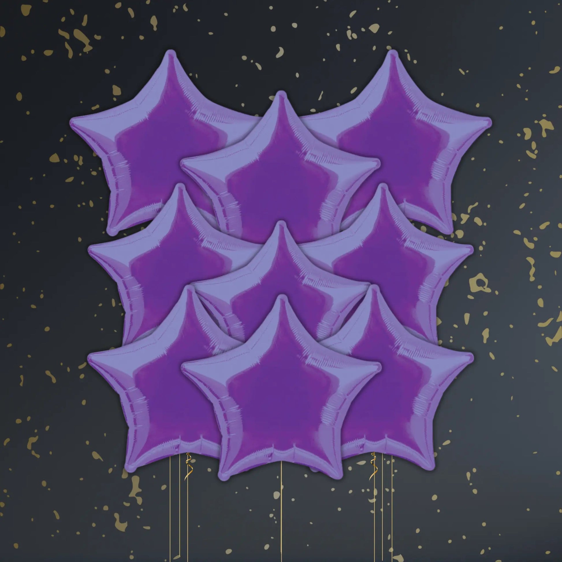 Deep Purple Star Balloon Package - Helium Filled