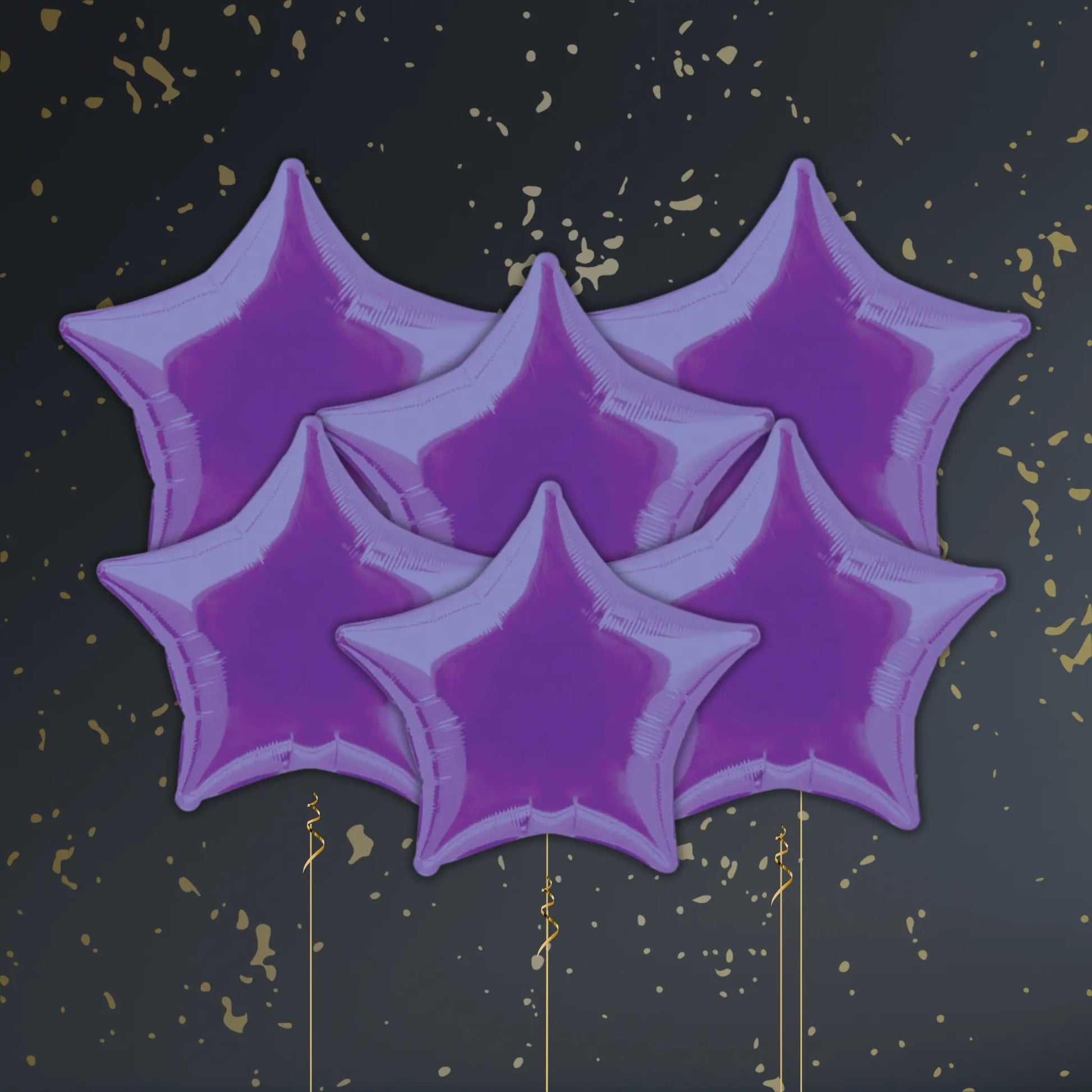 Deep Purple Star Balloon Package - Helium Filled