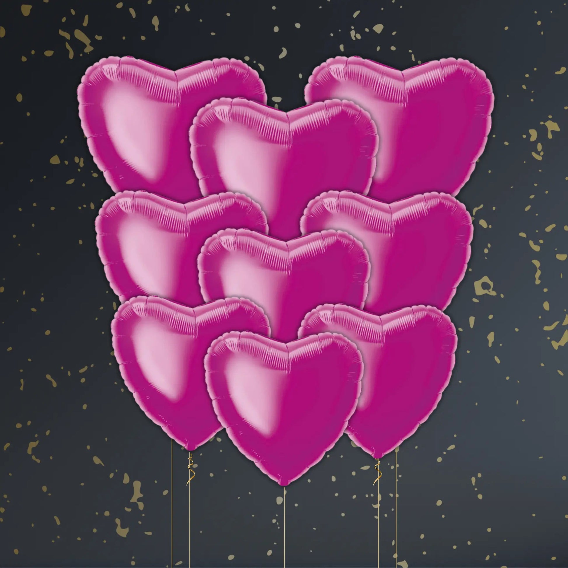 Hot Pink Heart Balloon Package - Helium Filled