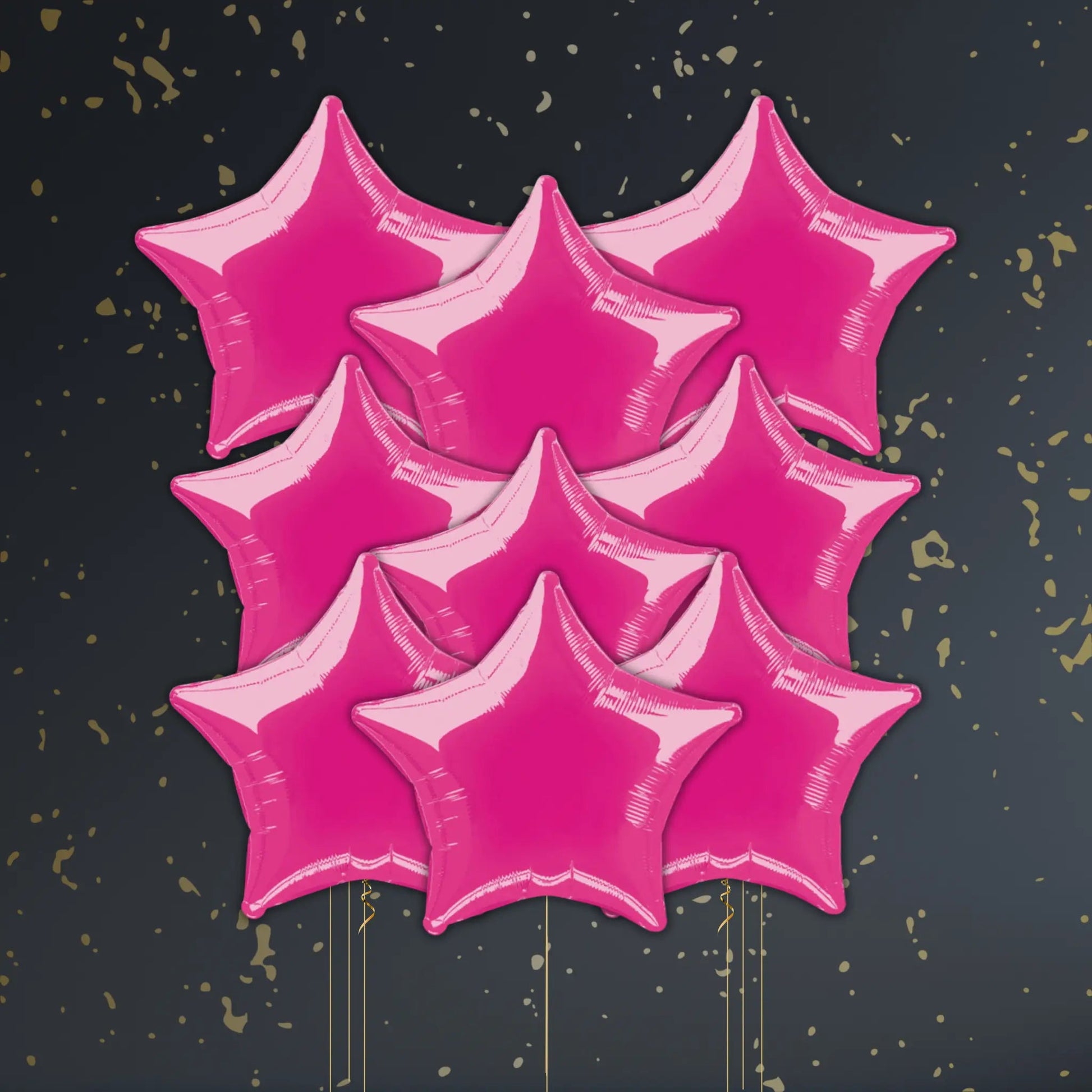 Hot Pink Star Balloon Package - Helium Filled