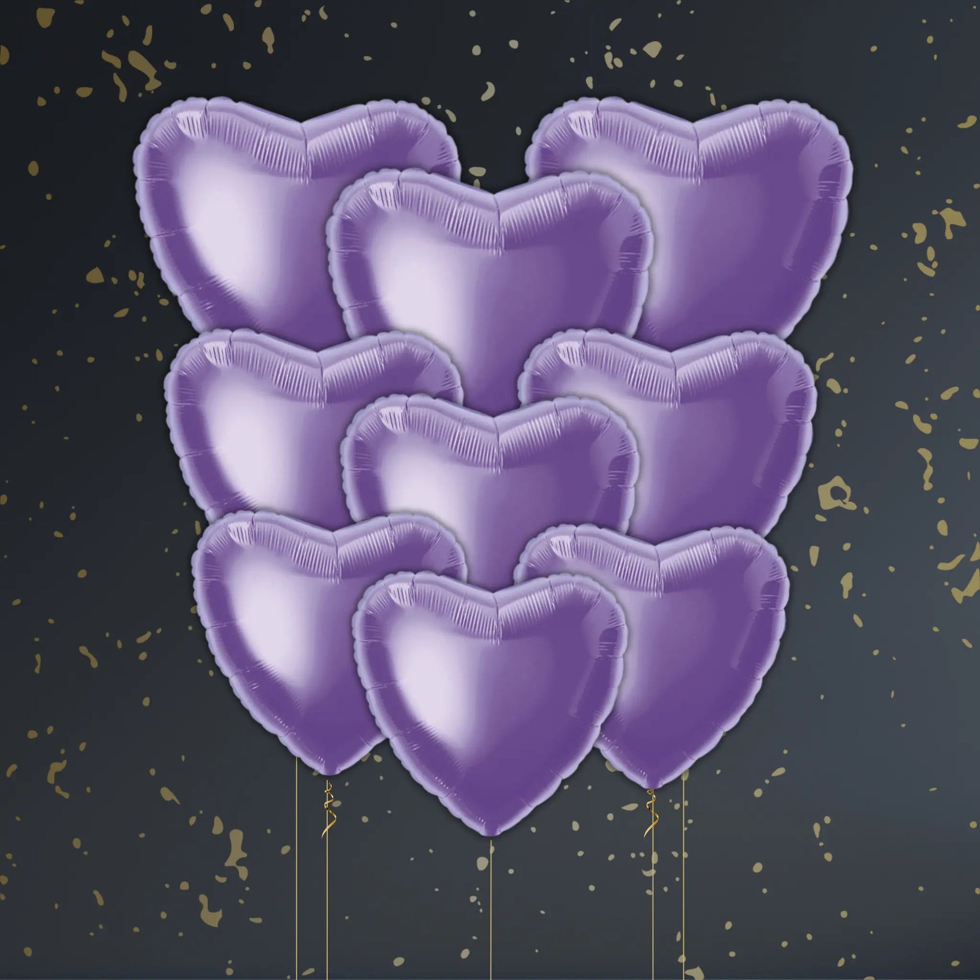 Lavender Heart Balloon Package - Helium Filled
