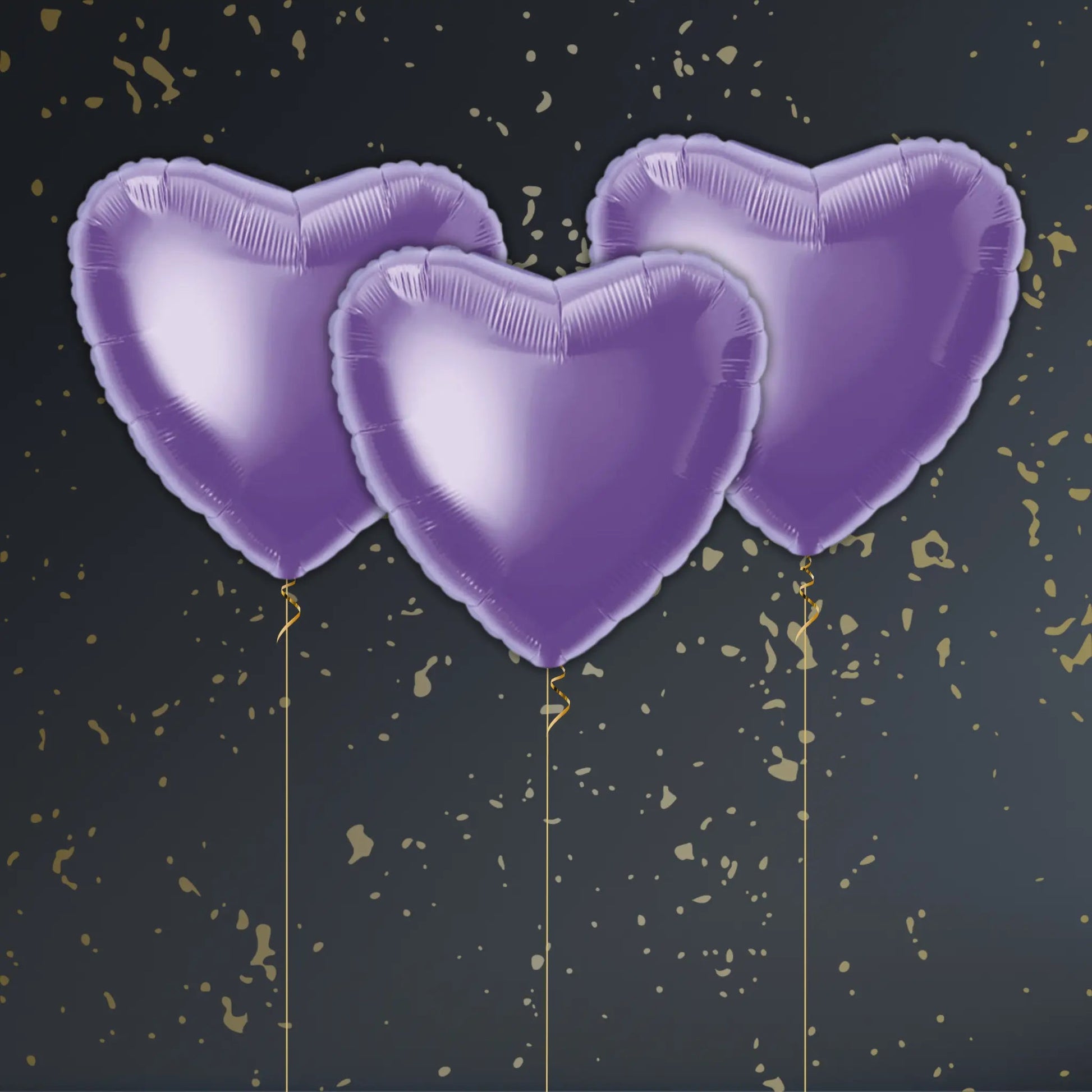 Lavender Heart Balloon Package - Helium Filled