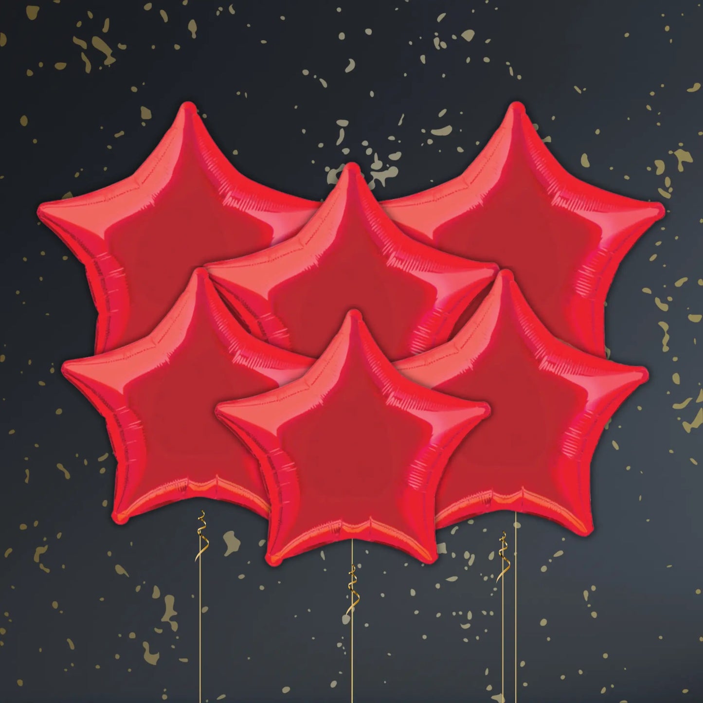 Red Star Balloon Package - Helium Filled | The Party Hut Cheltenham