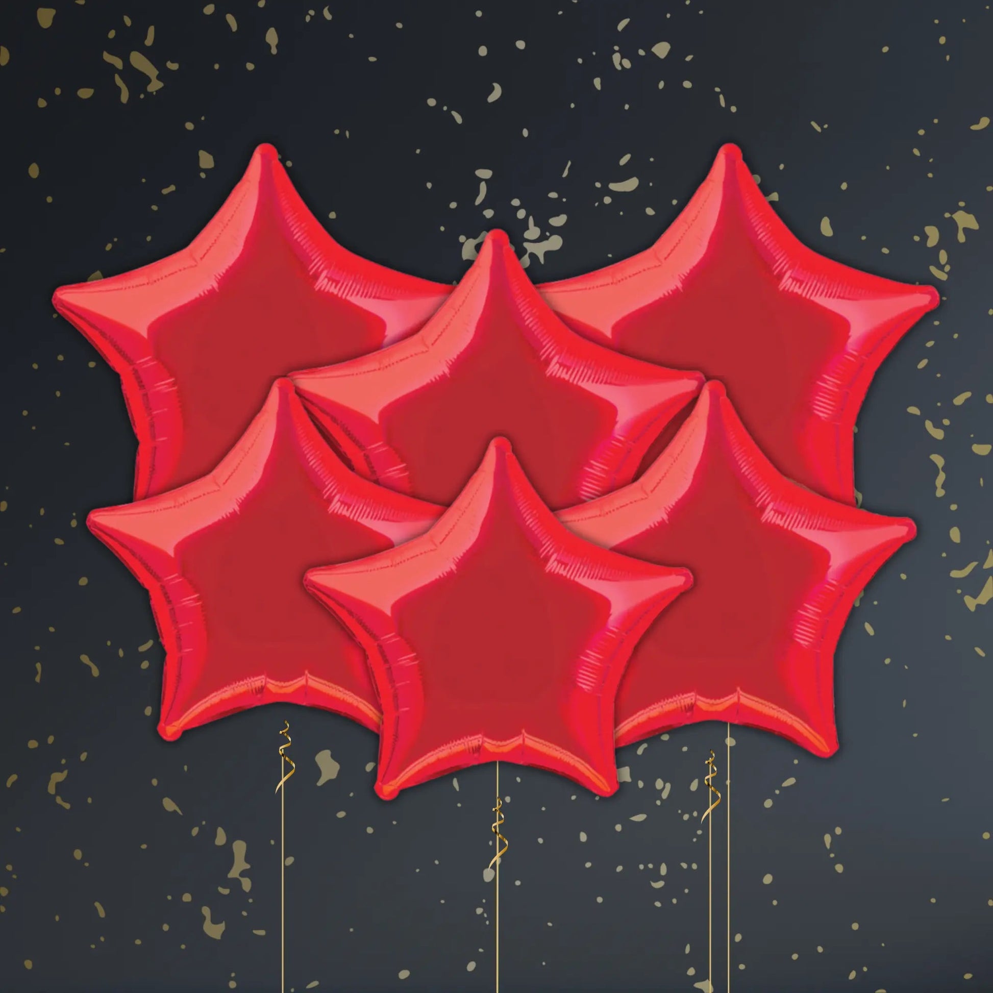 Red Star Balloon Package - Helium Filled