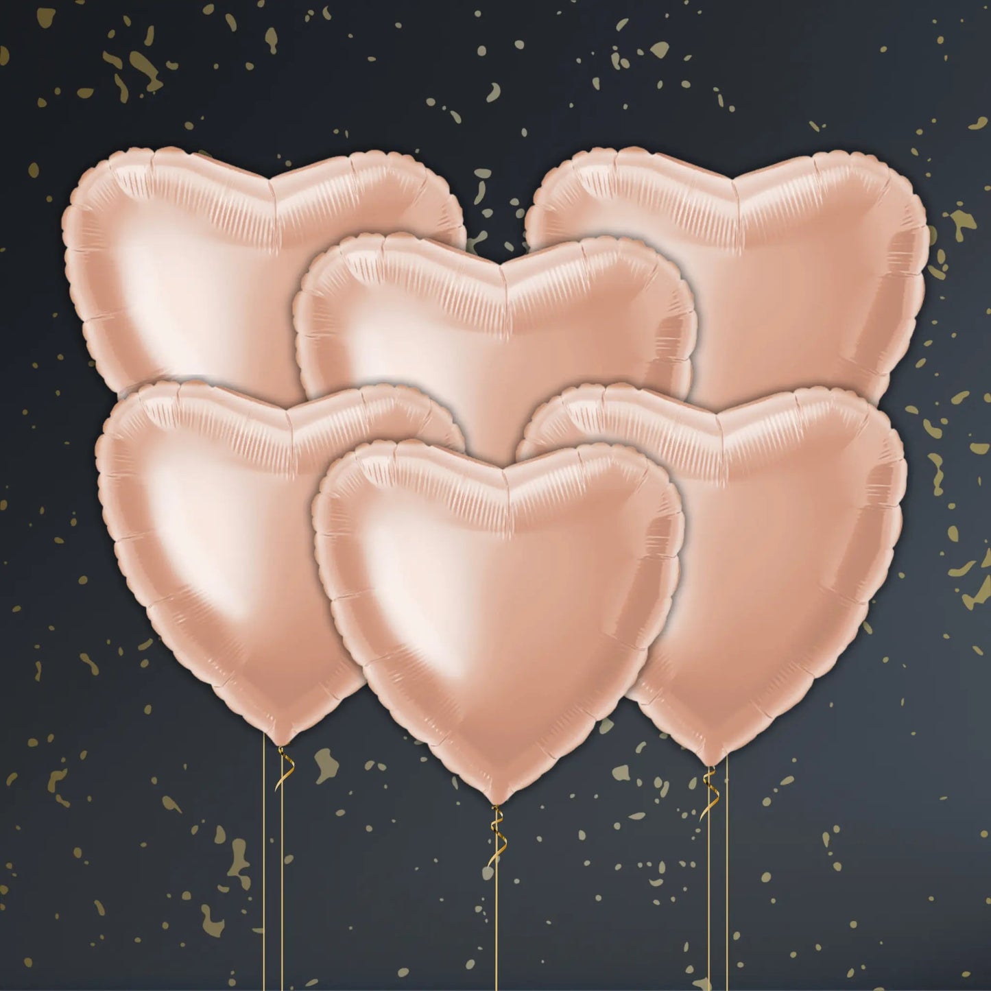 Rose Gold Heart Balloon Package - Helium Filled | The Party Hut Cheltenham