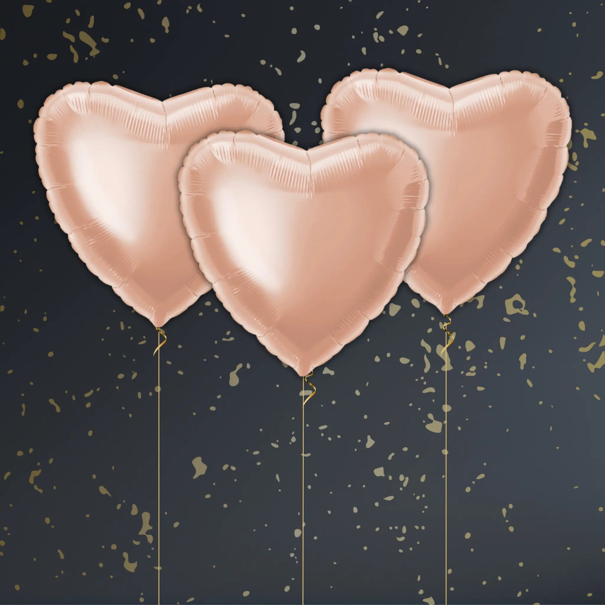 Rose Gold Heart Balloon Package - Helium Filled