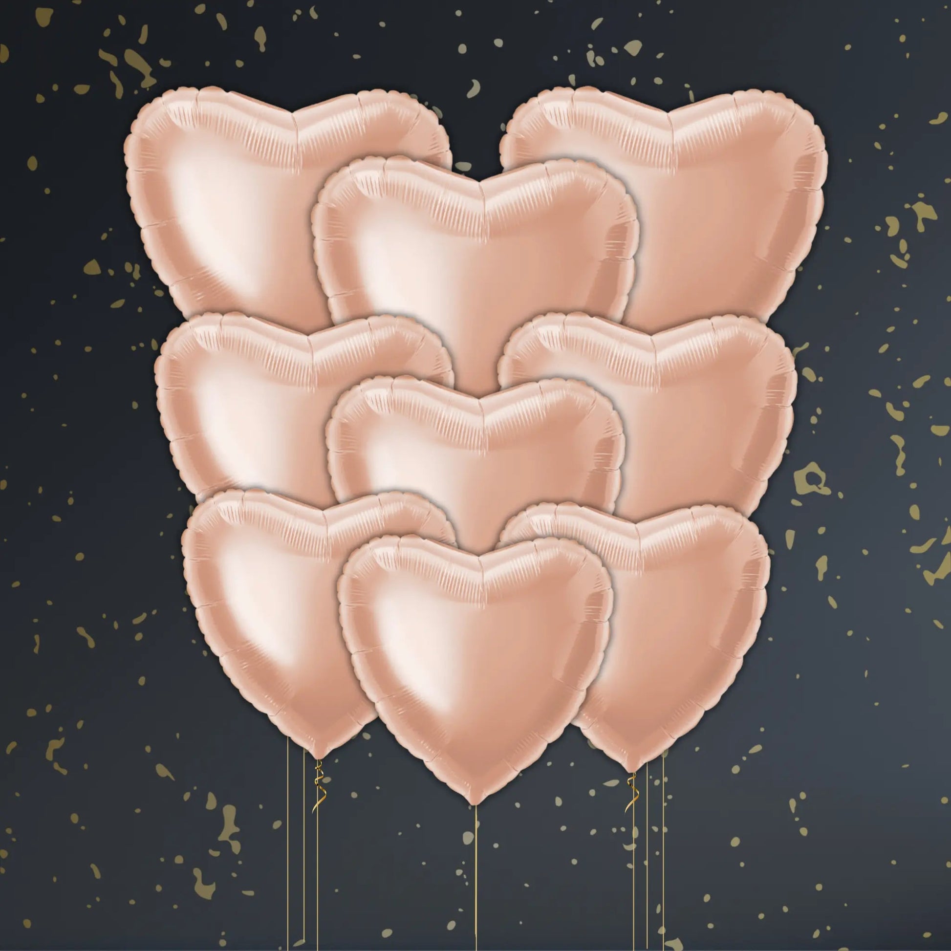 Rose Gold Heart Balloon Package - Helium Filled