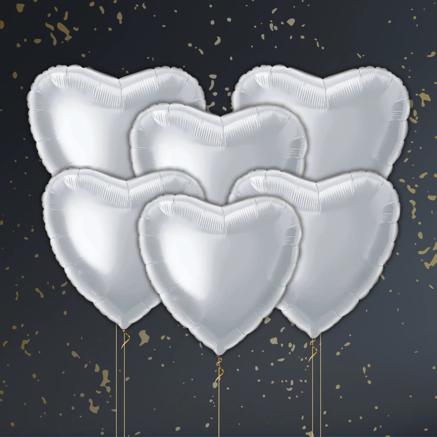 Silver Heart Balloon Package - Helium Filled | The Party Hut Cheltenham