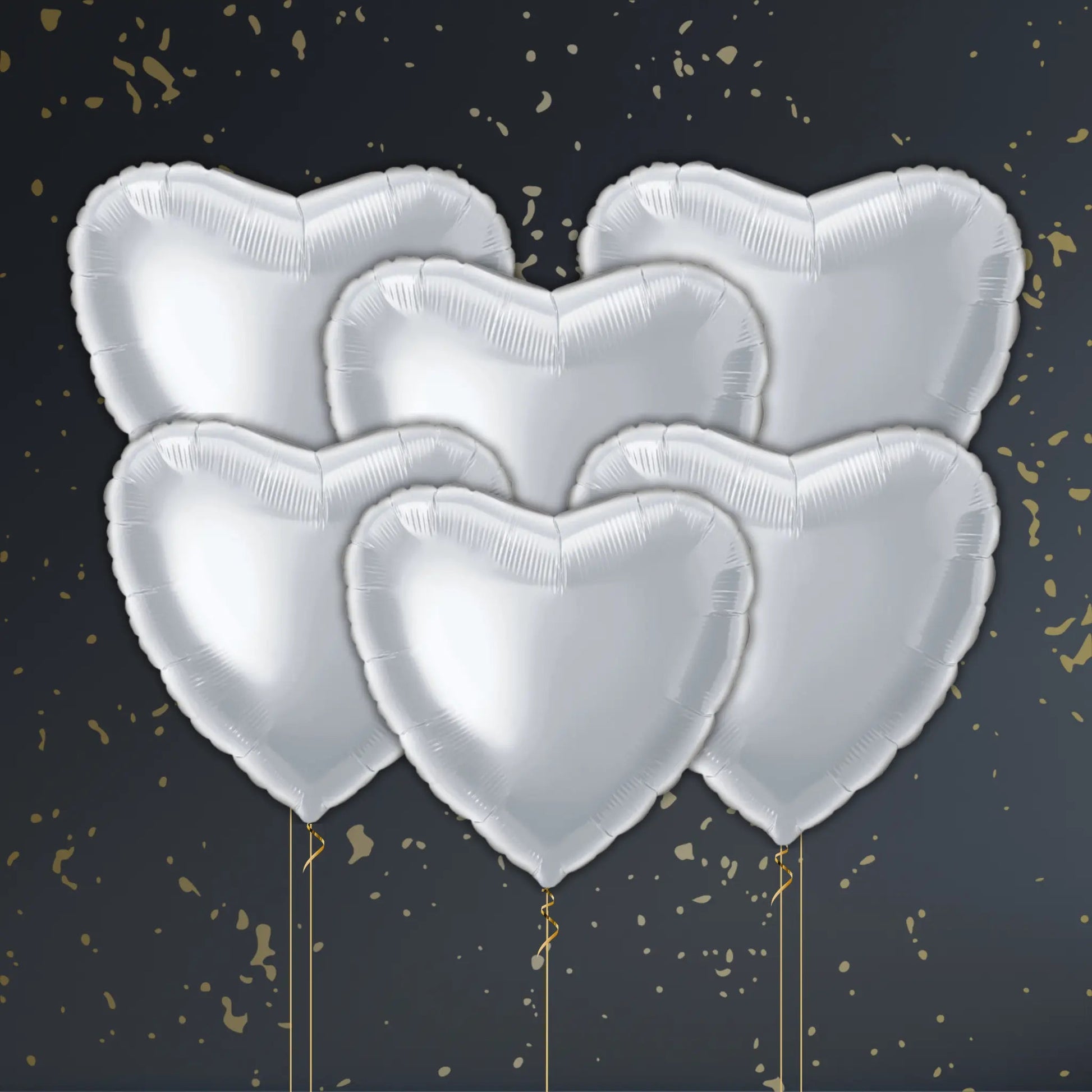 Silver Heart Balloon Package - Helium Filled