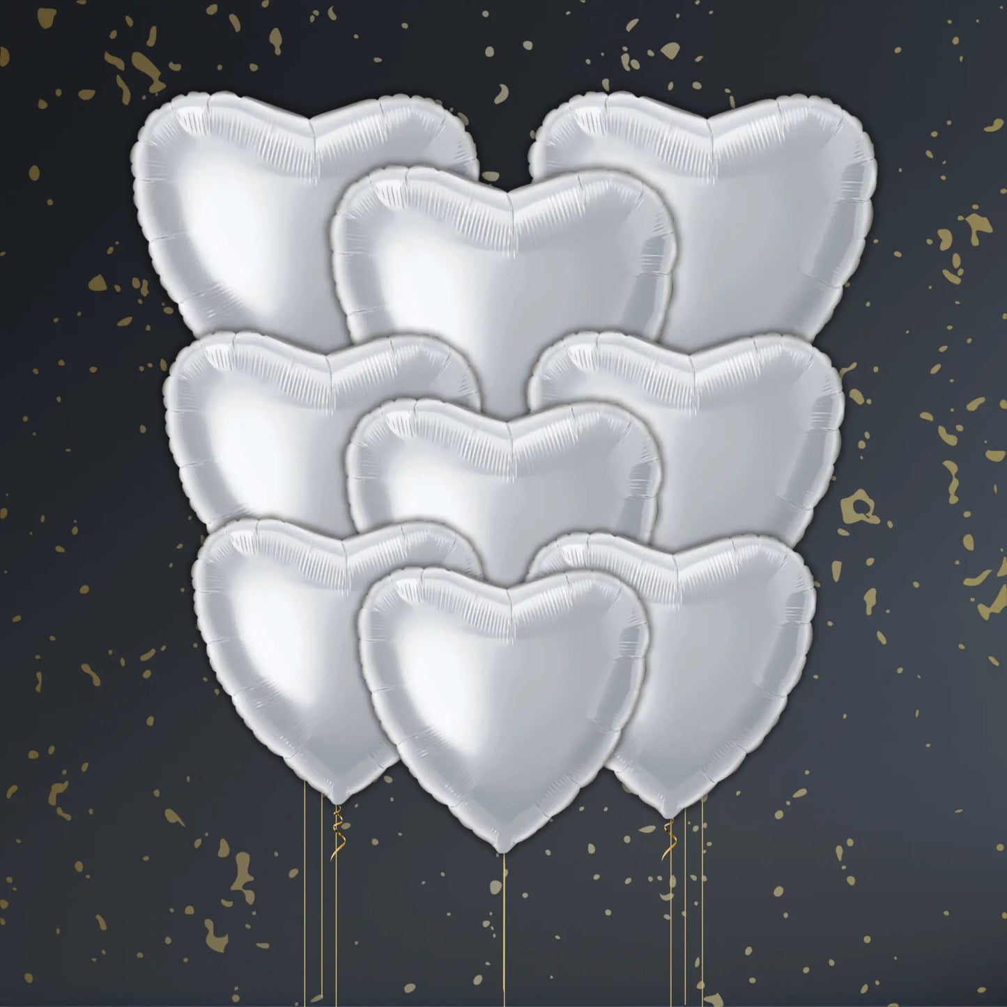 Silver Heart Balloon Package - Helium Filled | The Party Hut Cheltenham