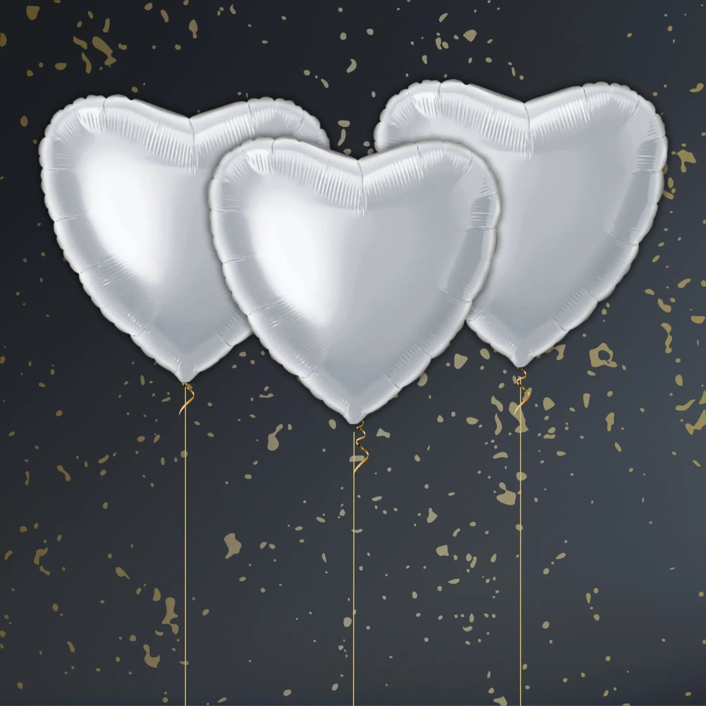 Silver Heart Balloon Package - Helium Filled | The Party Hut Cheltenham
