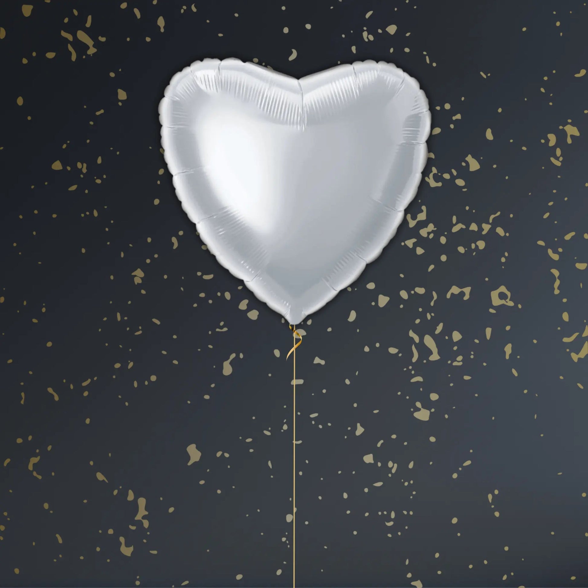 Silver Heart Balloon Package - Helium Filled
