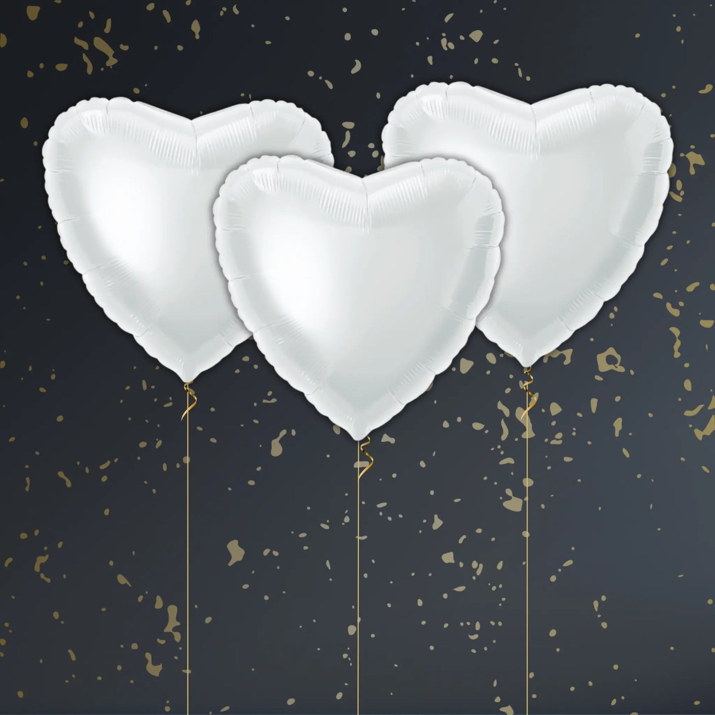 White Heart Balloon Package - Helium Filled | The Party Hut Cheltenham