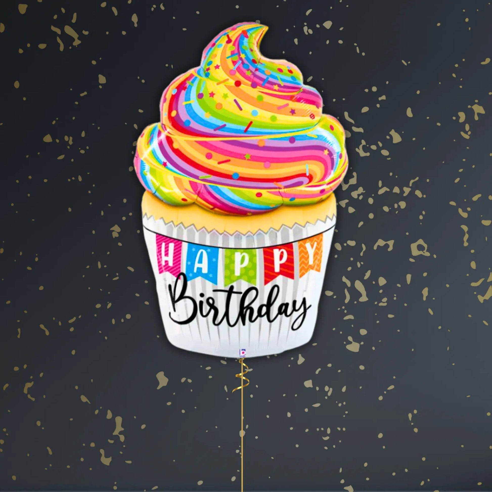 Rainbow Cupcake Balloon Package - Helium Filled