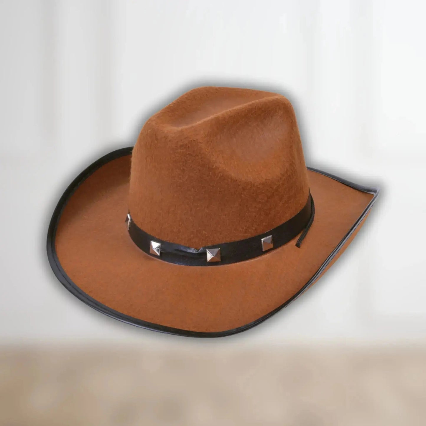 Studded Brown Felt Cowboy Hat | The Party Hut Cheltenham