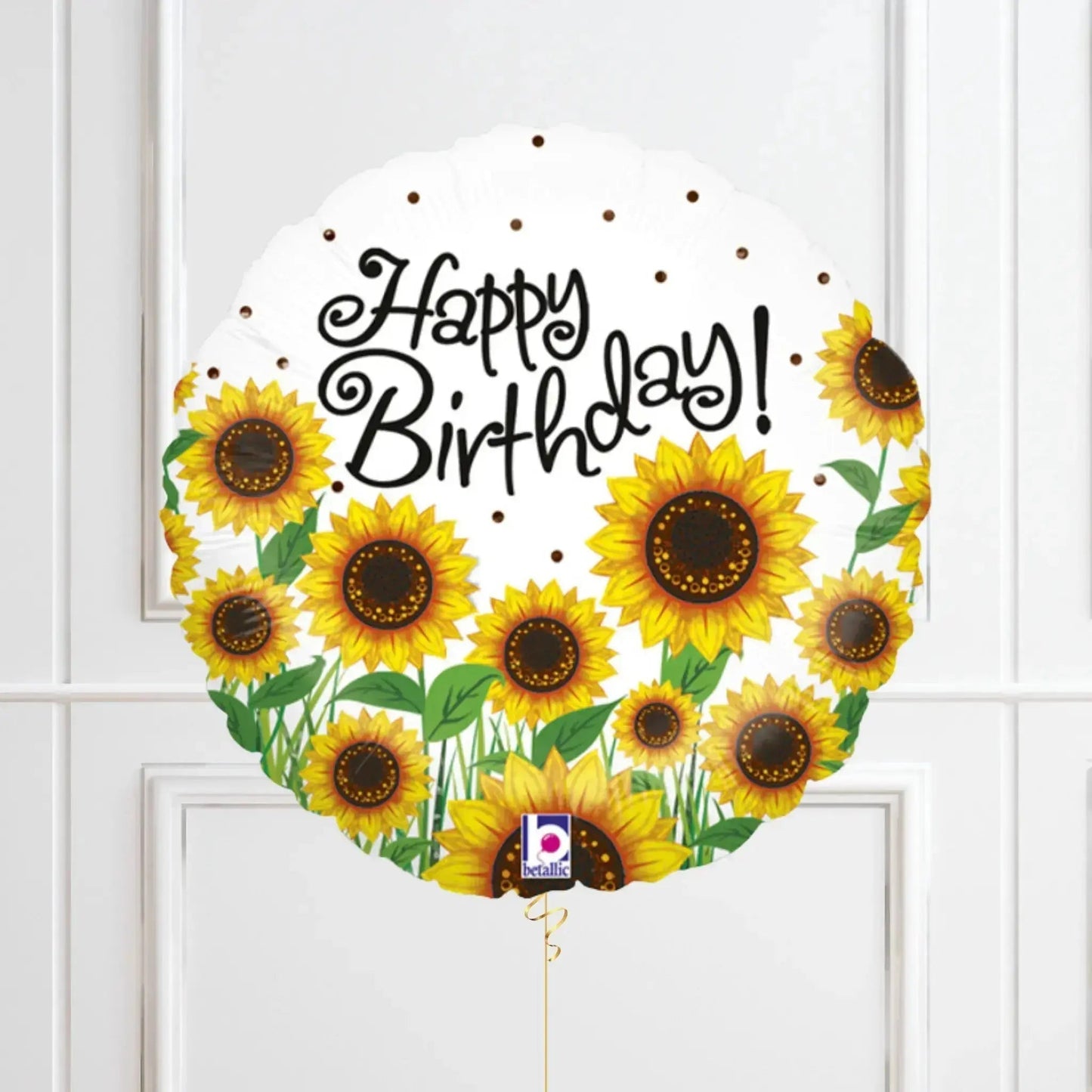 Sunflower Birthday Balloon Set - Cheerful Green & Yellow Heart Bundle | The Party Hut Cheltenham