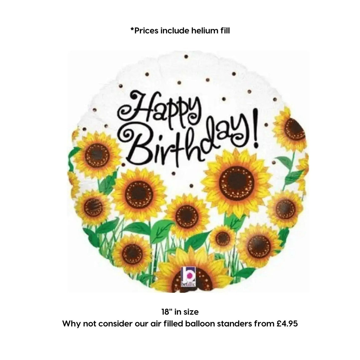 Sunny Sunflower Birthday Balloon | The Party Hut Cheltenham