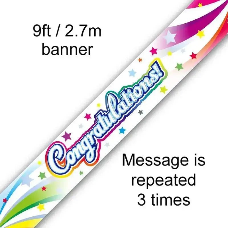 Swirled Congratulations Banner | The Party Hut Cheltenham