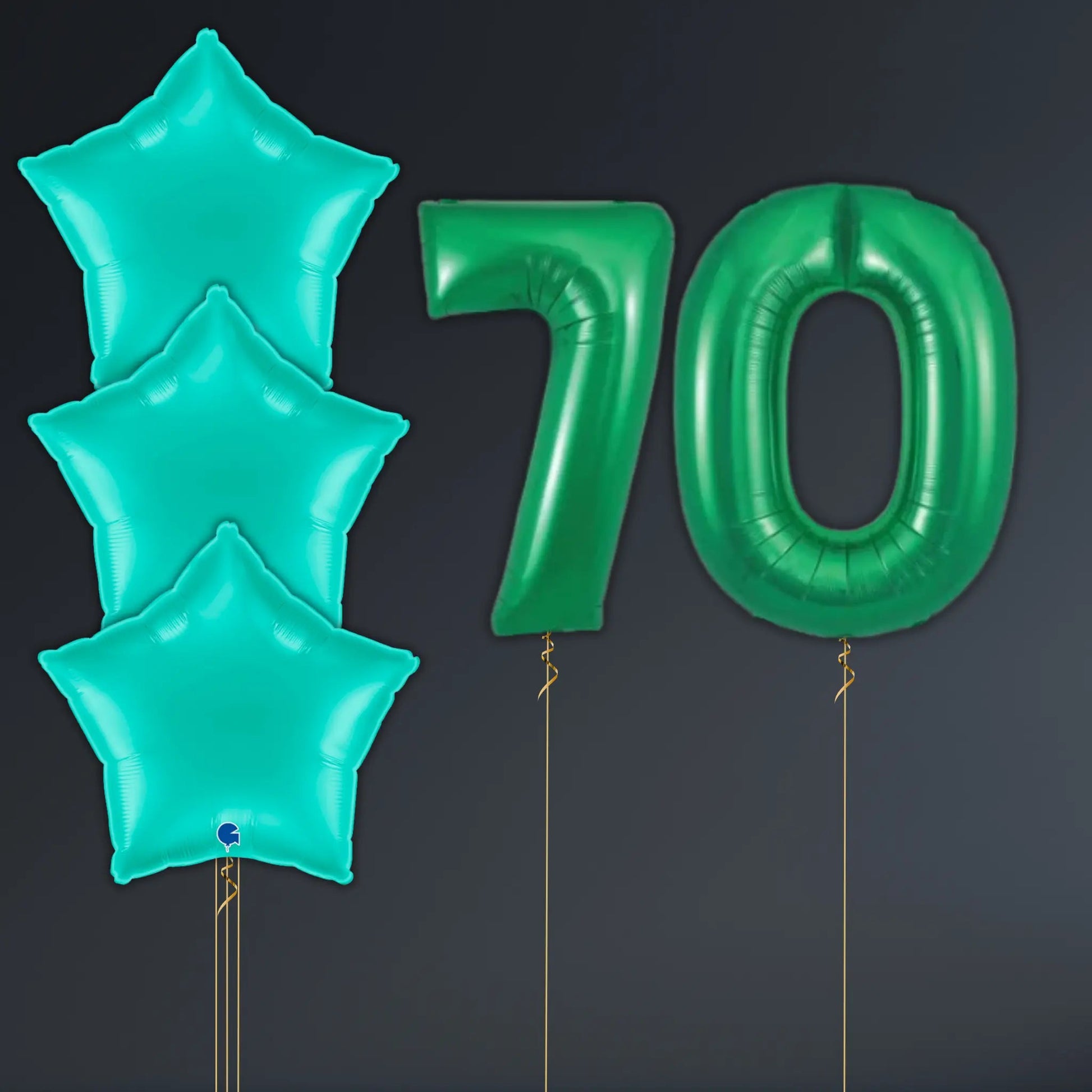 Tiffany Blue Star Balloon Package - Helium Filled