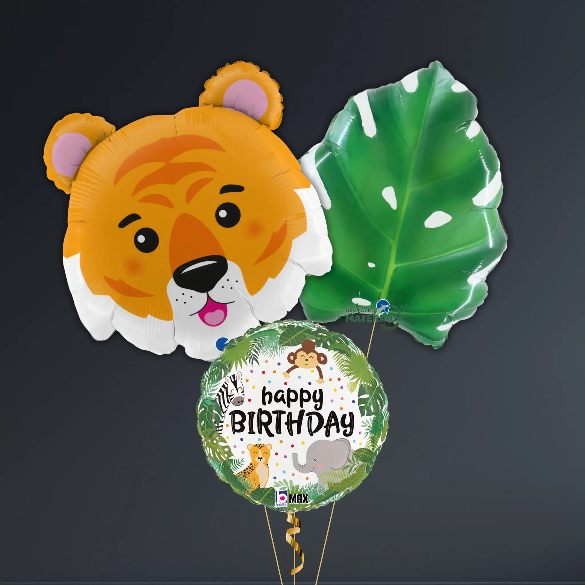 Tiger & Jungle Animal Happy Birthday Balloon Package – 5pc Set