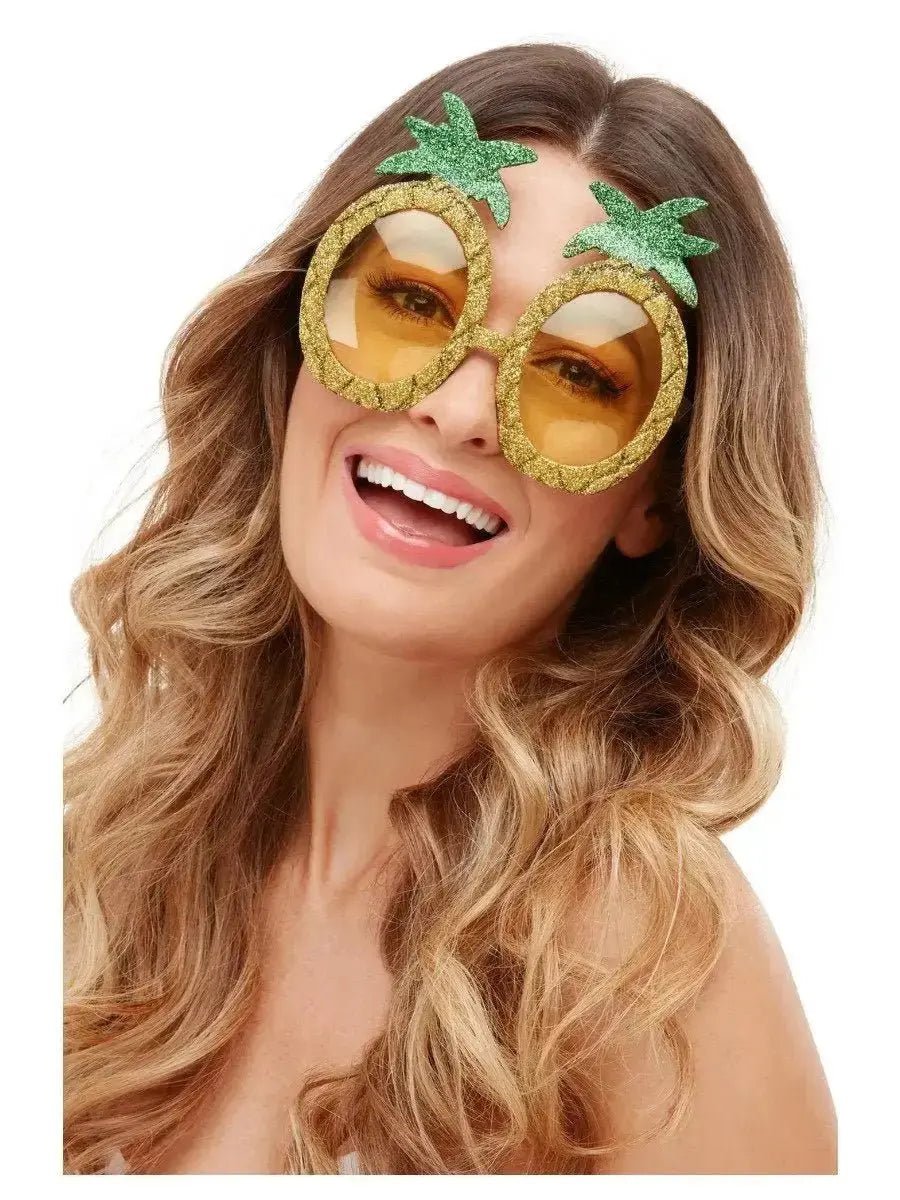 Tropical Pineapple Glitter Glasses | The Party Hut Cheltenham