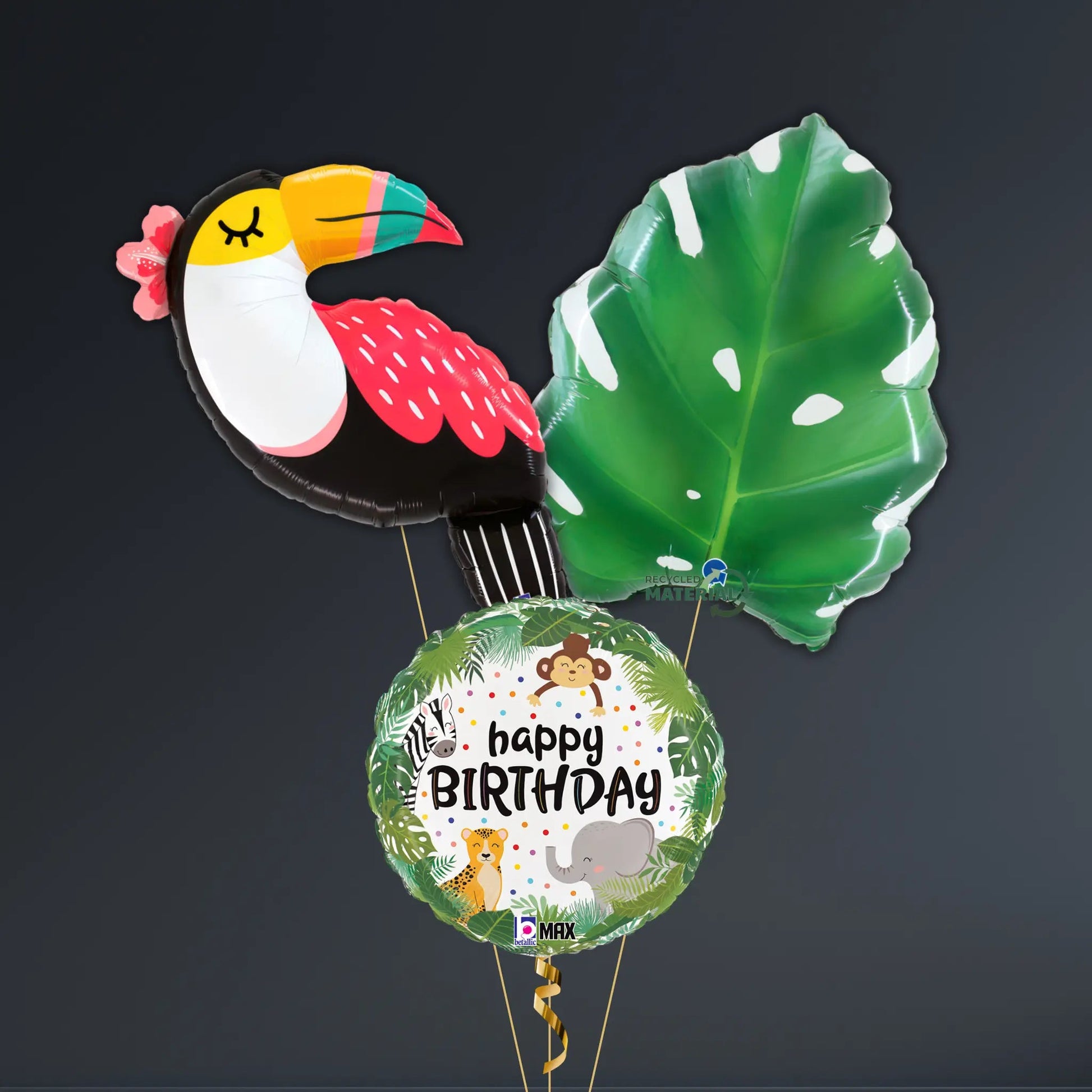 Tropical Toucan Birthday Balloon Package – Jungle Party Foil Set