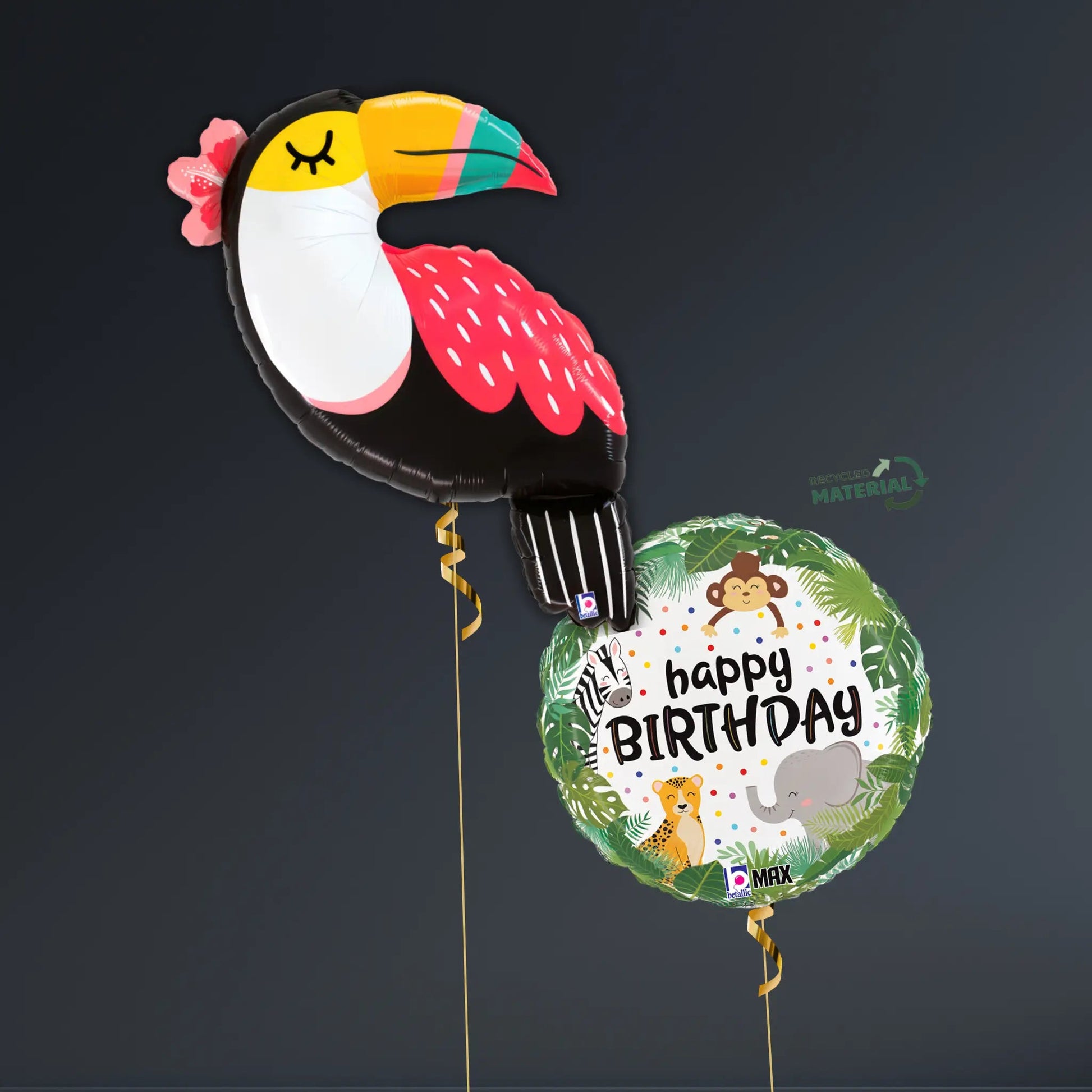 Tropical Toucan Birthday Balloon Package – Jungle Party Foil Set