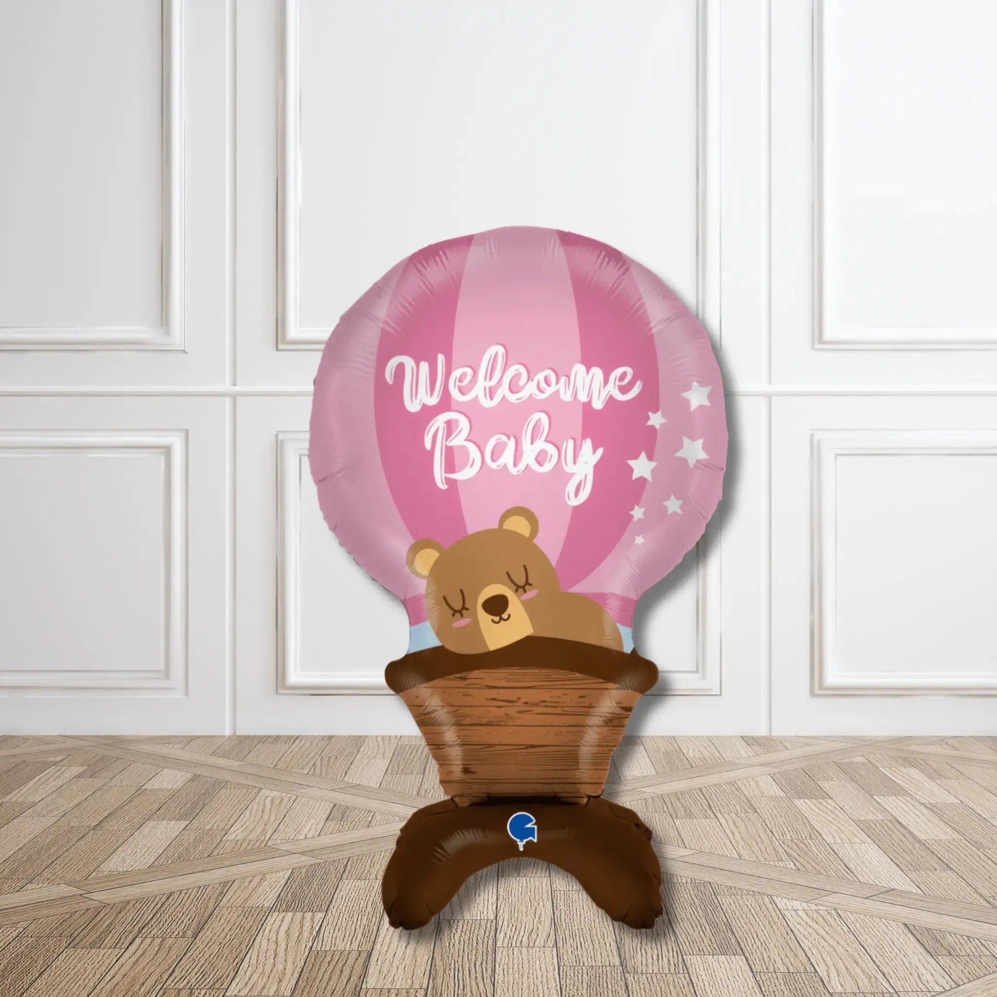 Welcome Baby Girl Balloon Stack