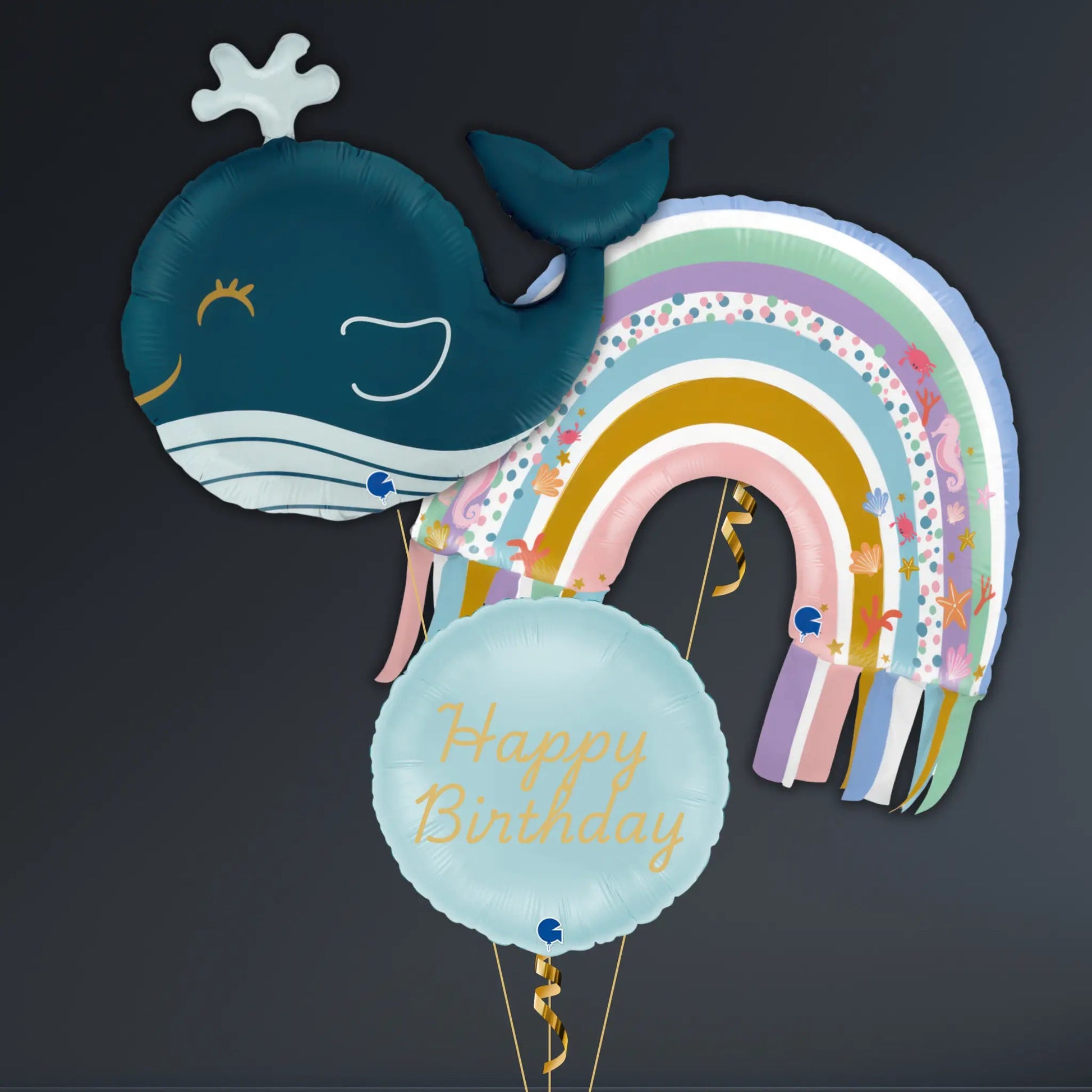 Whale Birthday Balloon Package – Ocean Theme Foil Balloons