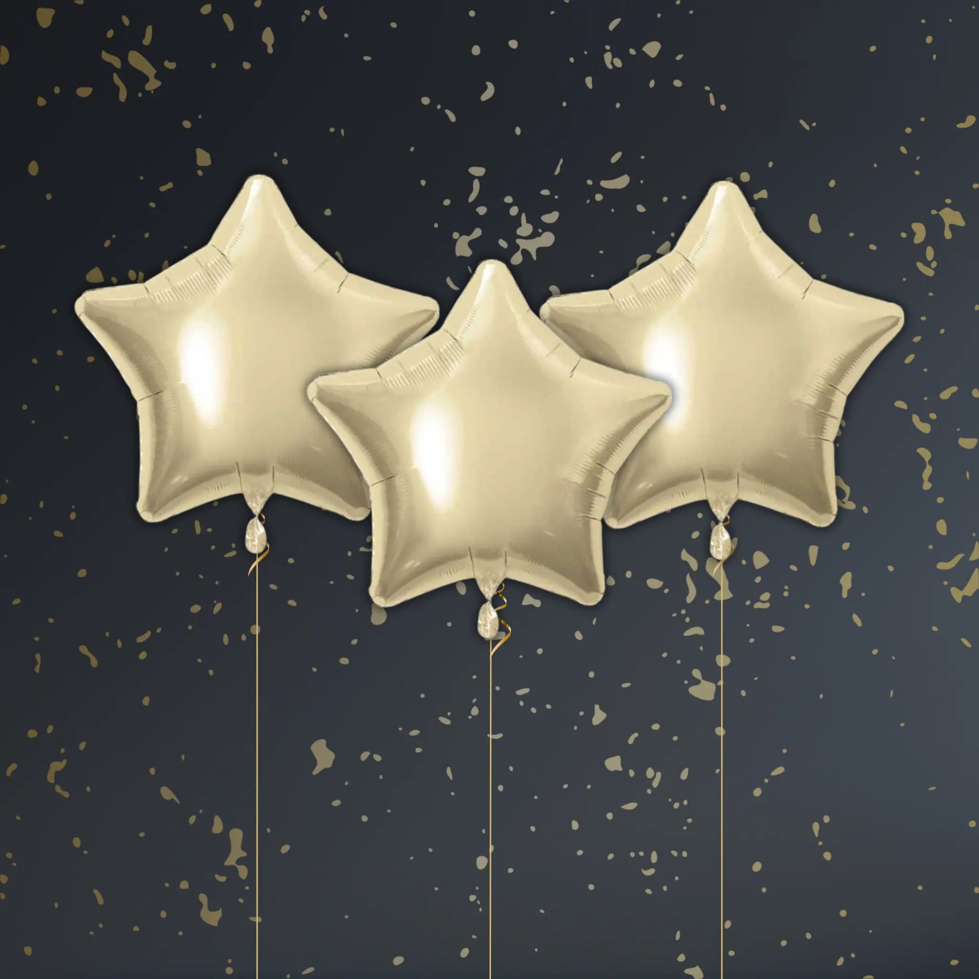 Silk Gold Star Balloon Package - Helium Filled