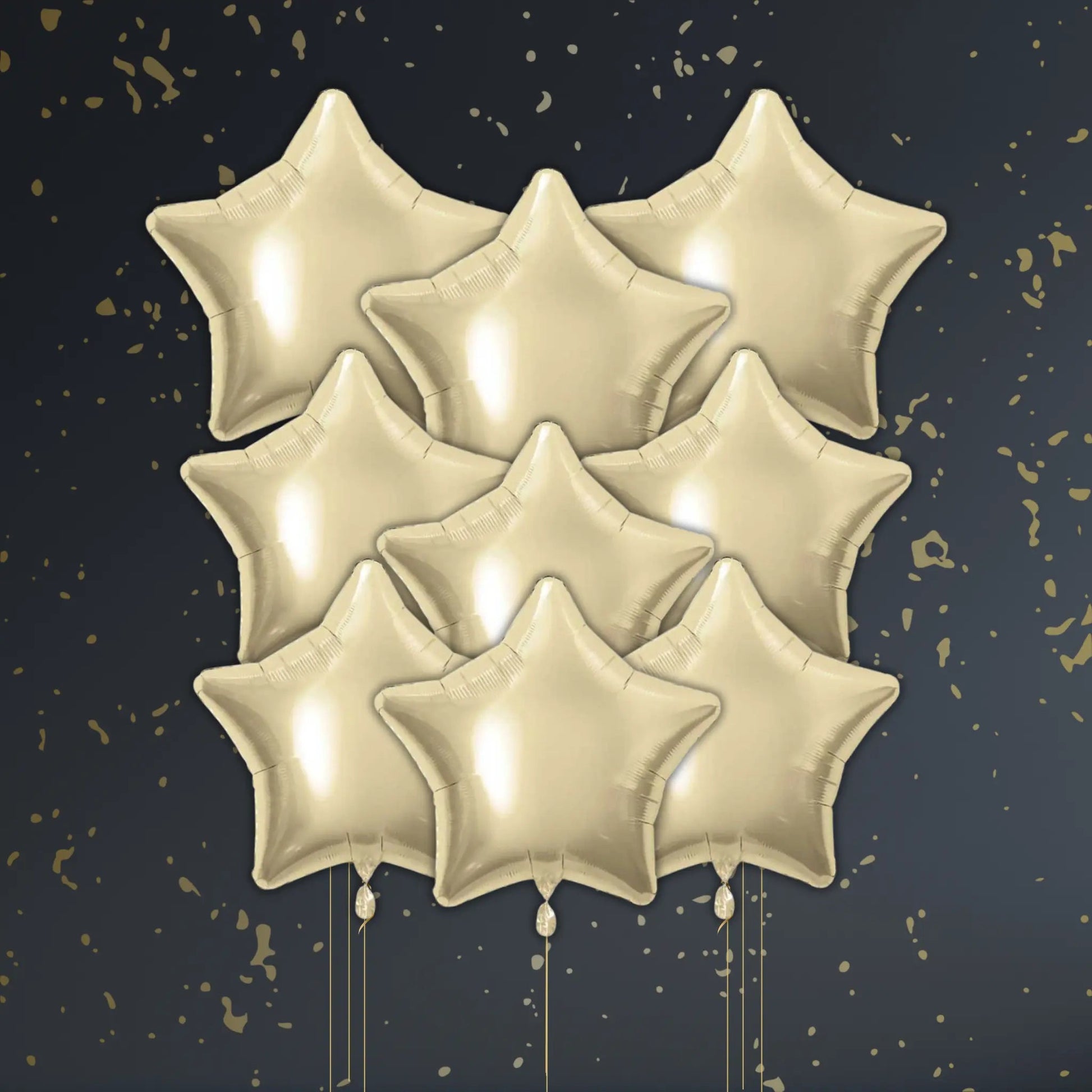 Silk Gold Star Balloon Package - Helium Filled