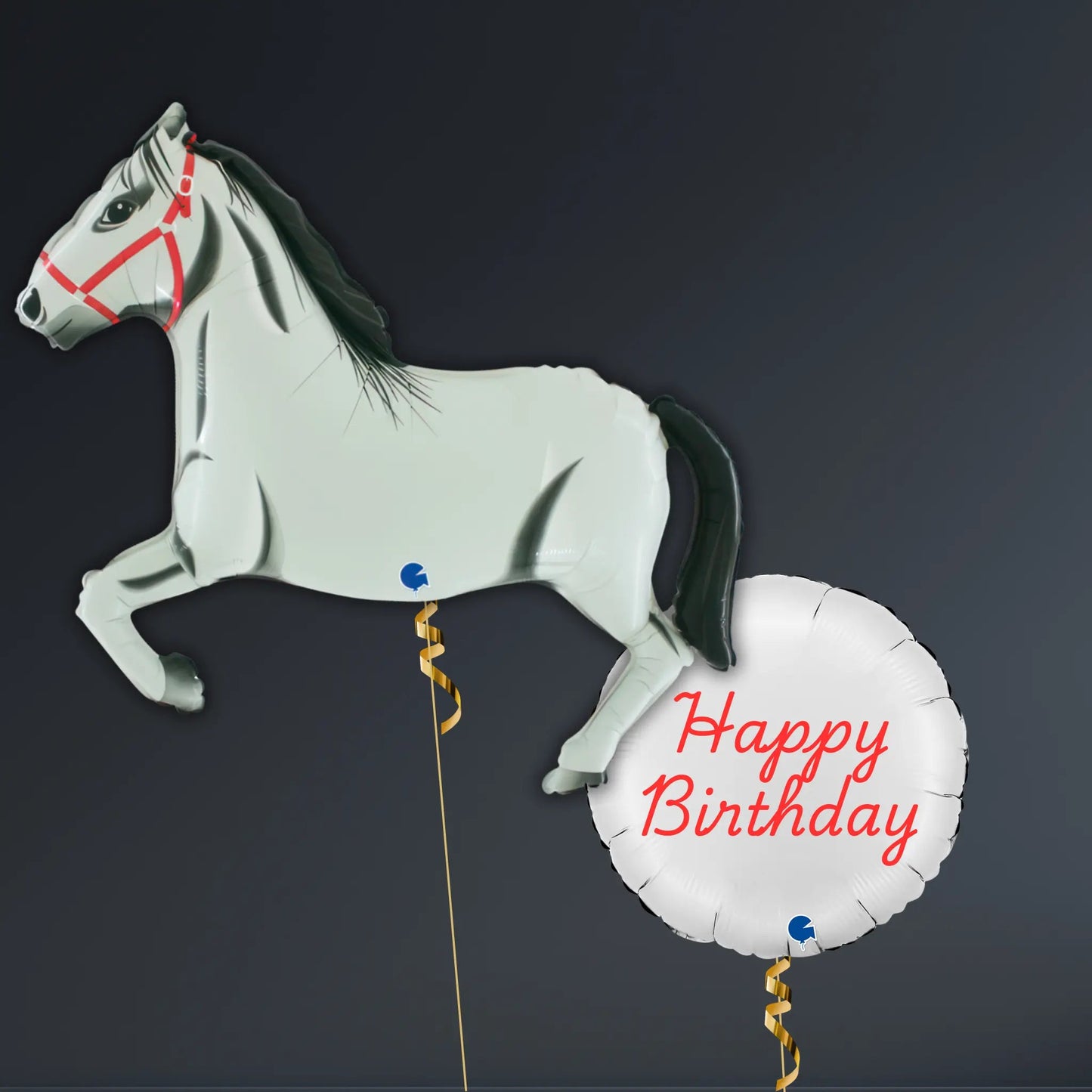 White Horse & Happy Birthday Balloon Package – Equestrian Birthday Decor | The Party Hut Cheltenham